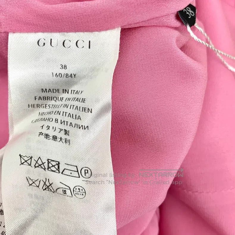Gucci Gucci Pink lace design mulberry silk tie bow long-sleeved Size XS / US 0-2 / IT 36-38 - 7 Thumbnail