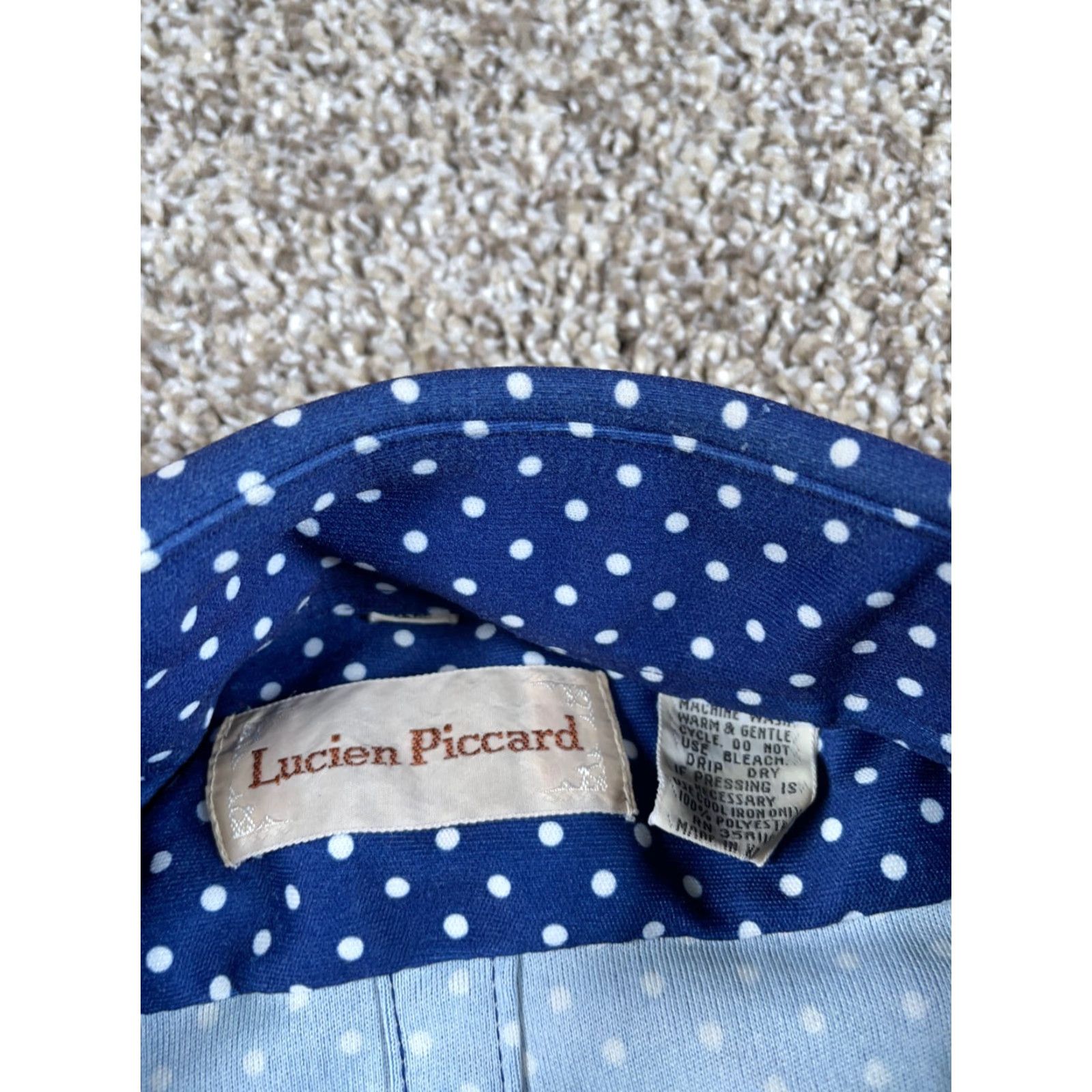 Vintage Vintage Big Collar Dot Pattern Short Sleeve Shirt Adult Large (XL Tag) Dark Blue Stretch Size US L / EU 52-54 / 3 - 3 Thumbnail