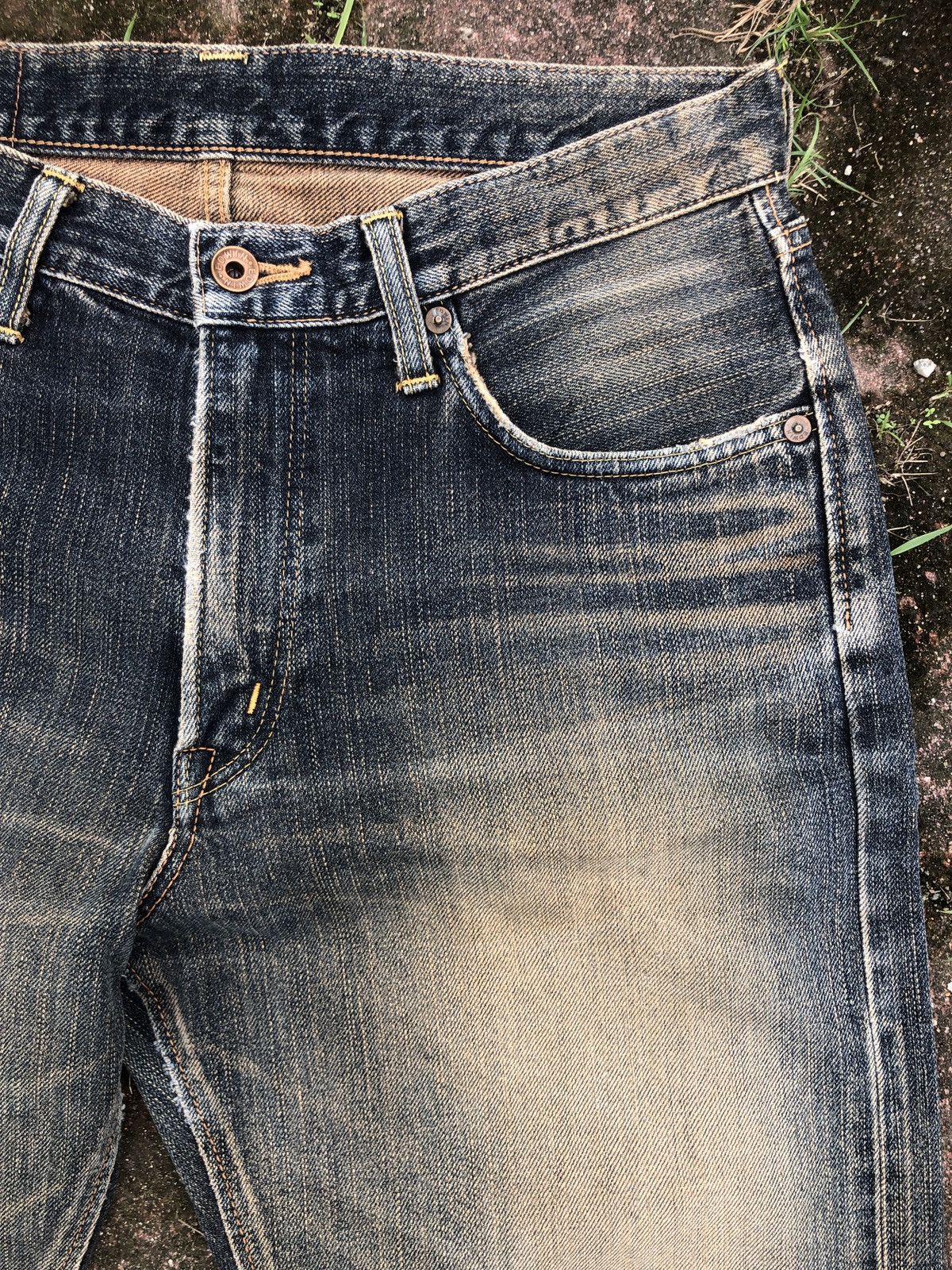 Edwin Vintage 80s Edwin 505 Selvedge Distressed Jeans Size US 33 - 3 Thumbnail