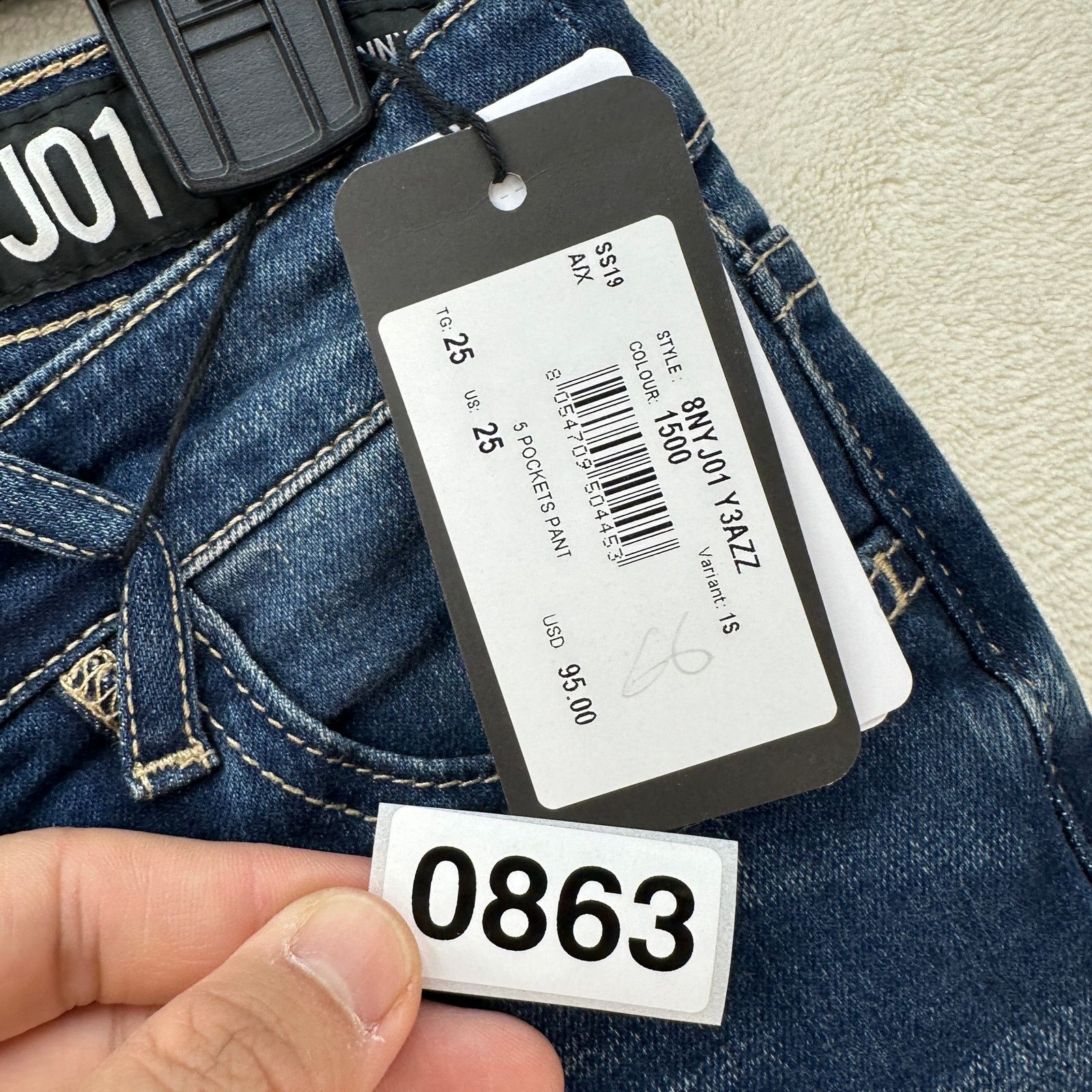 Armani Exchange ARMANI EXCHANGE J01 WOMEN'S 25S SUPER SKINNY JEANS MEDIUM WA Size 25" / US 0 / IT 36 - 5 Thumbnail