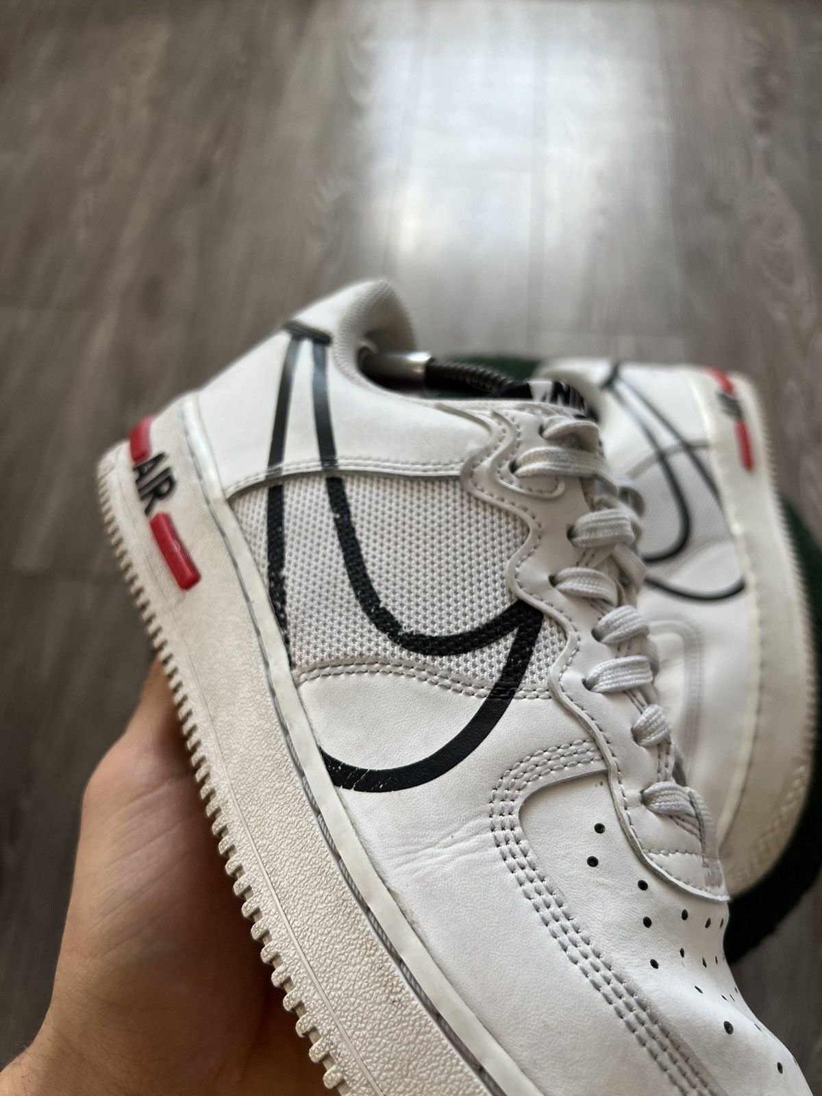 Nike ‼️Nike Air Force 1 Over Swoosh X React System Opium Sneakers Size US 8.5 / EU 41-42 - 9 Thumbnail