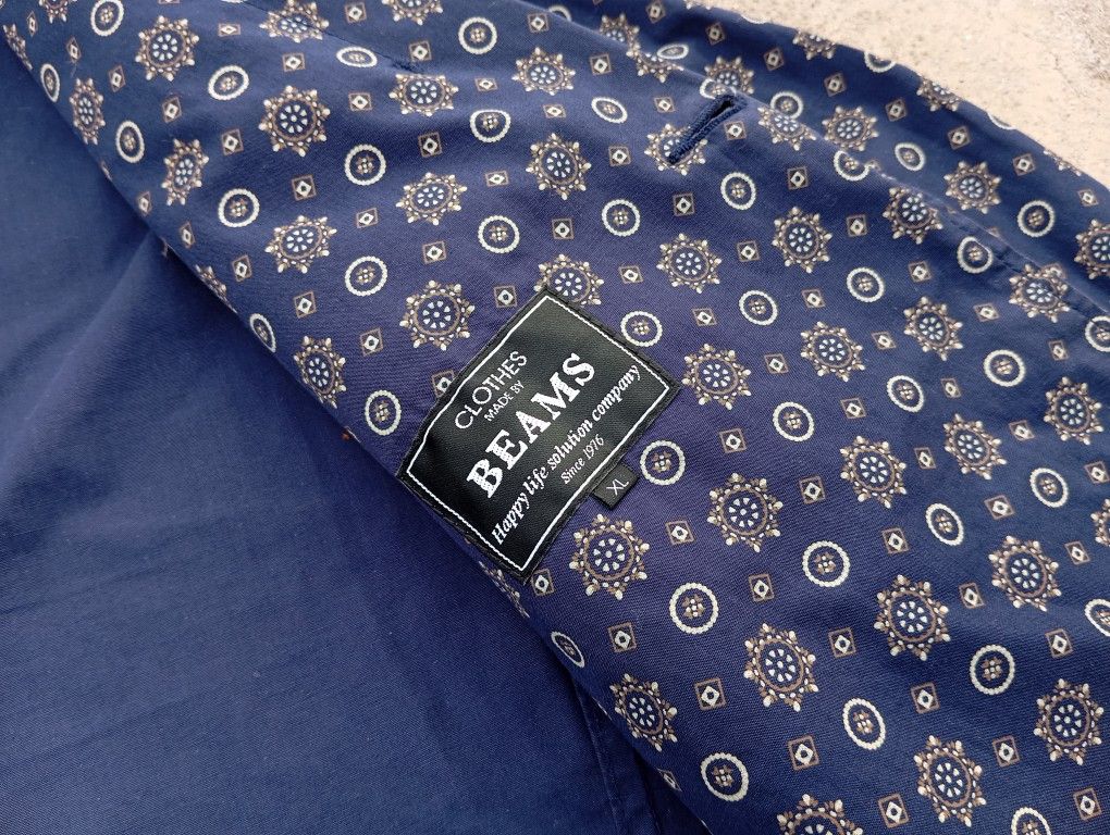 Beams Japan BEAMS Navy Total Pattern Cotton Jacket Blazer Coat 🎌 Size US M / EU 48-50 / 2 - 1 Thumbnail