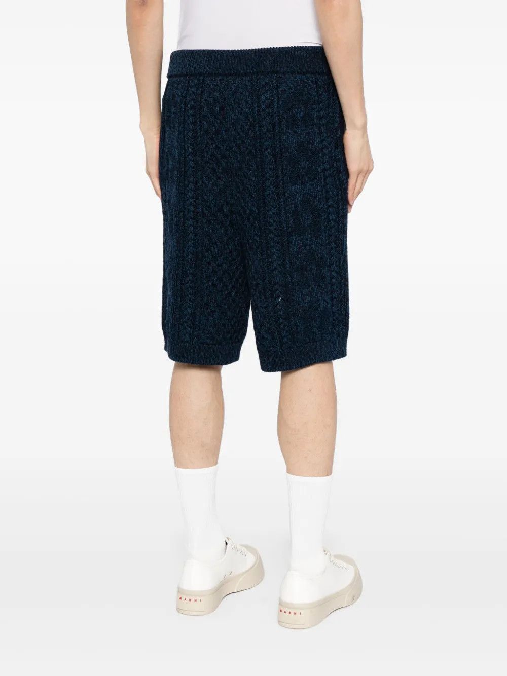 Marni o1w1db10125 Knitted Knee-Length Shorts in Navy Blue Size US 40 / EU 56 - 2 Thumbnail
