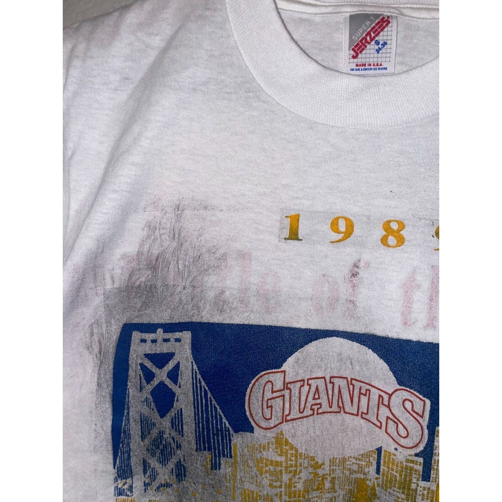 Jerzees Vintage World Series Shirt Giants Oakland A's MLB Baseball S Size US S / EU 44-46 / 1 - 5 Thumbnail