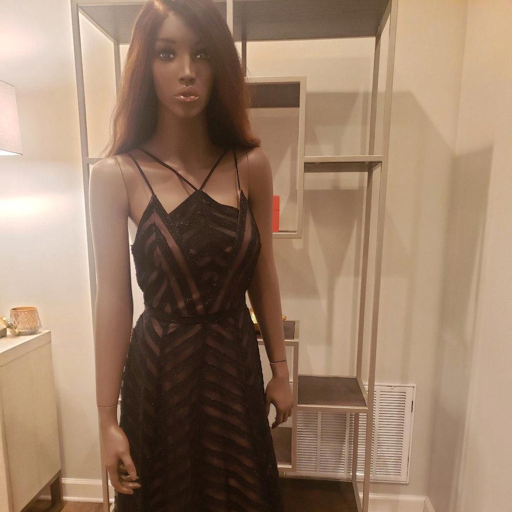 Bcbgmaxazria BCBG Max Azria Evy Chevron Tulle Evening Dress NWT Size M / US 6-8 / IT 42-44 - 1 Thumbnail