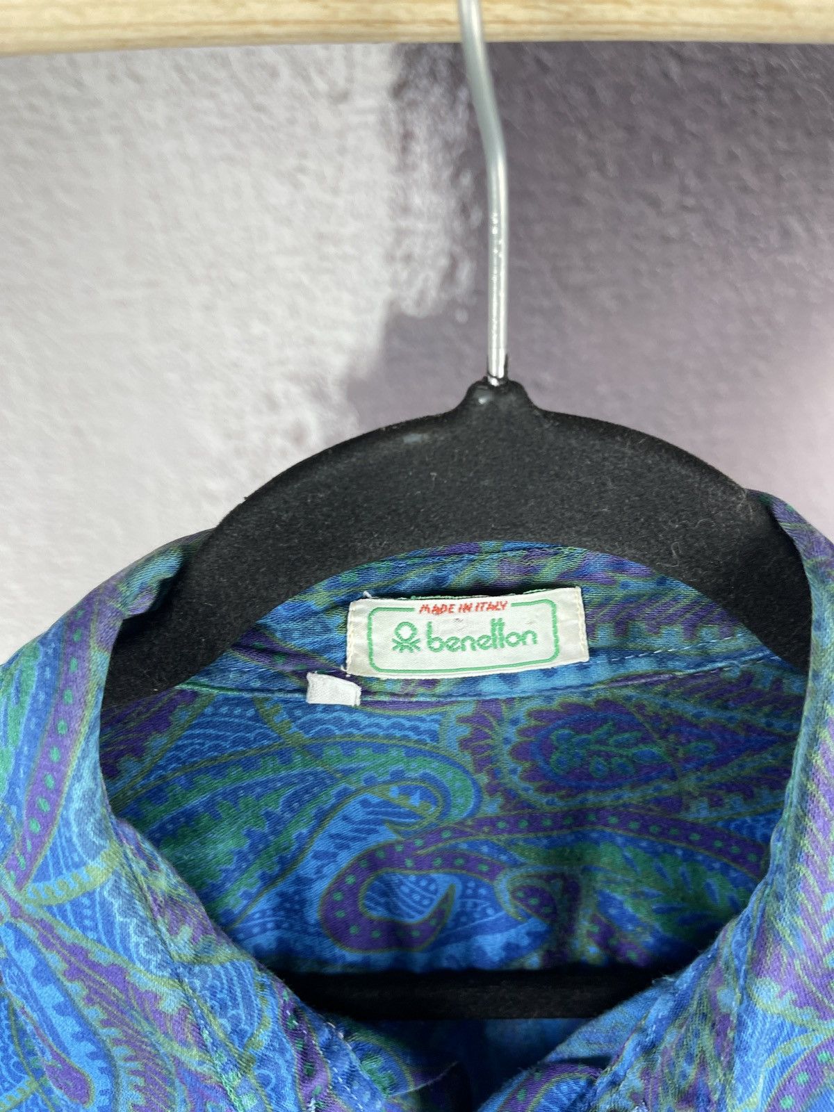 Benetton Benetton vintage 80s 90s paisley pattern made in Italy shirt Size US M / EU 48-50 / 2 - 12 Thumbnail