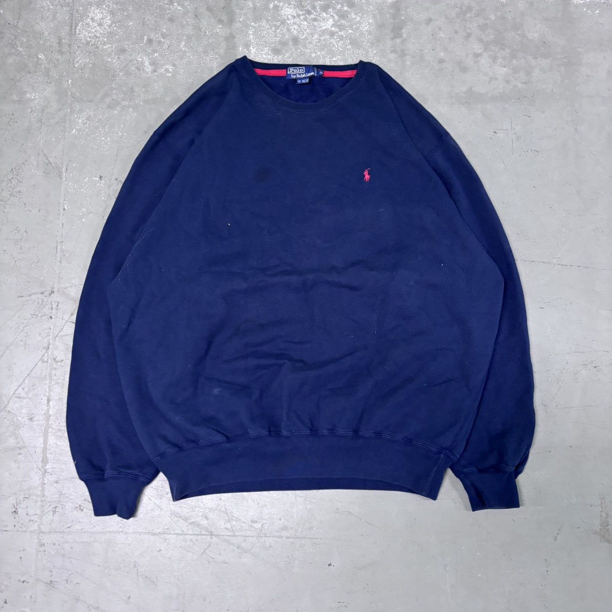 Polo Ralph Lauren × Vintage Vintage 90s navy Polo Ralph Lauren baggy fit crewneck Size US XL / EU 56 / 4 - 1 Thumbnail
