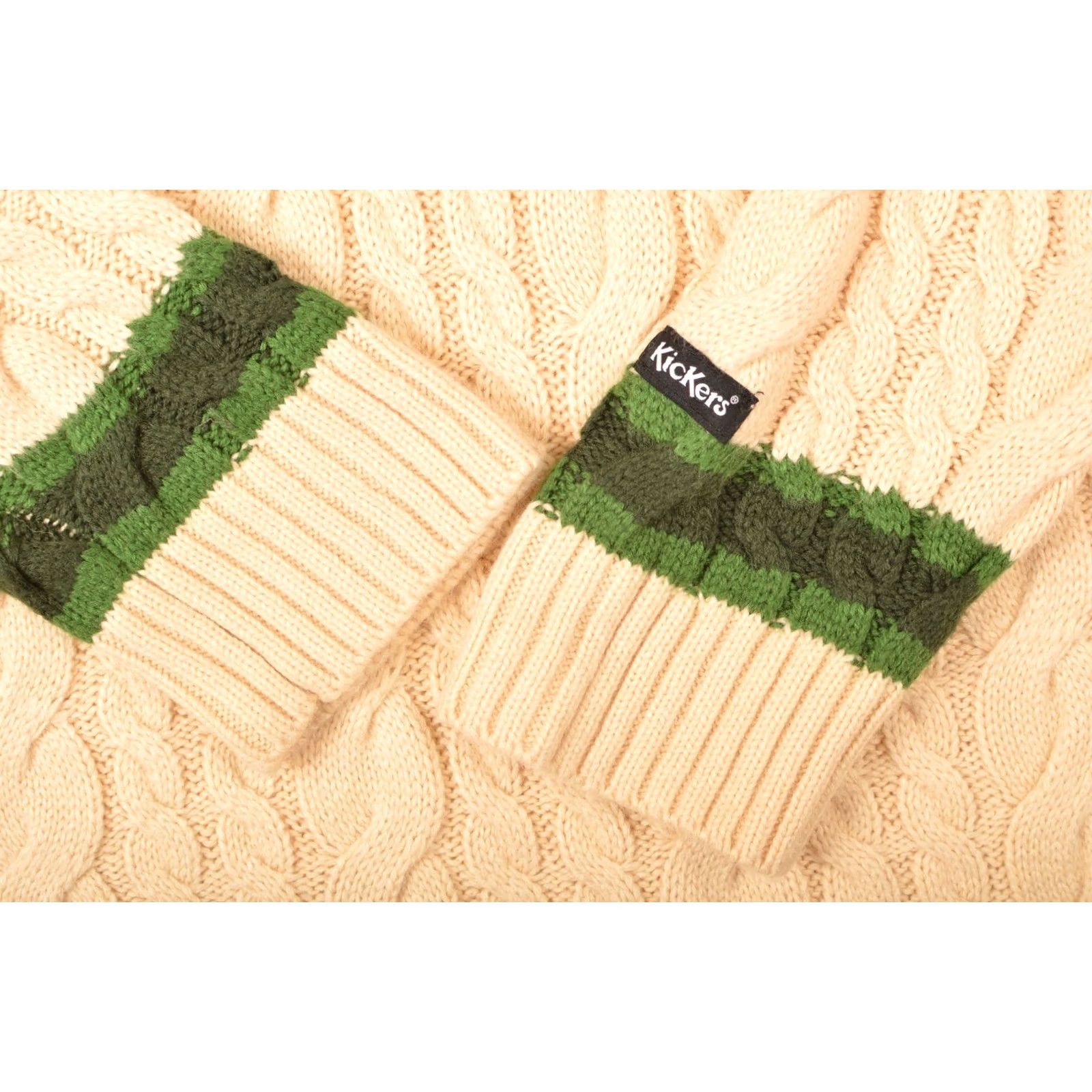Kickers Kickers Vintage Cable Knit Pullover V-Neck Sweater Big Logo XS Men Ivory Knit Style Pullover Logo, Vintage 90s? Size US XS / EU 42 / 0 - 4 Thumbnail