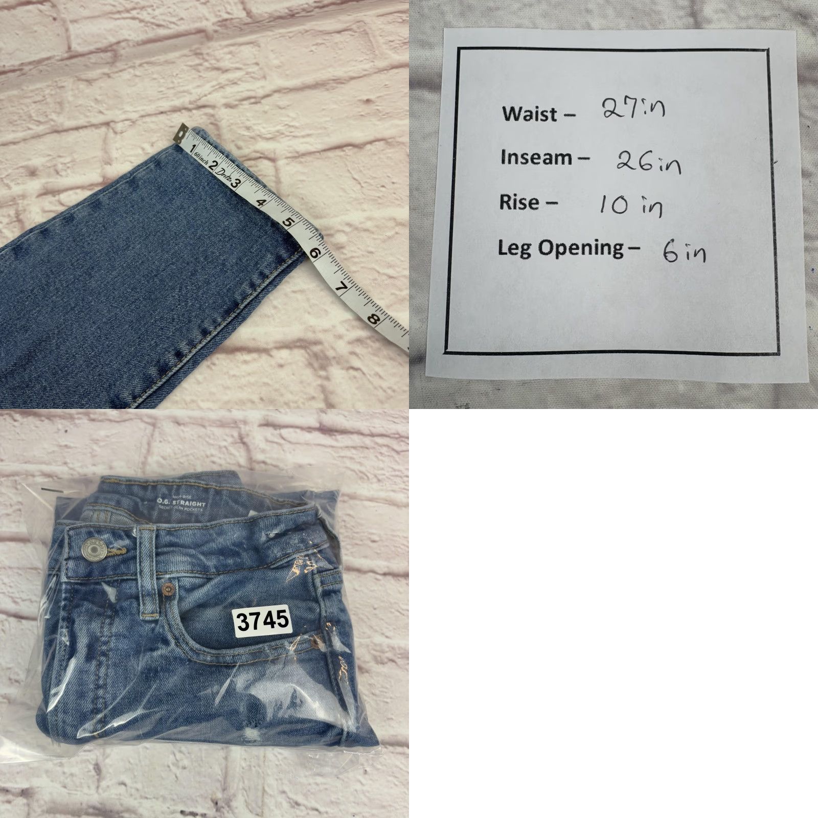 Old Navy Old Navy Jeans Womens 4 Straight Distressed Blue Medium Wash Denim 27x26 Secret Slim Pockets Mid Rise 8.5-10.5in Zip Fly Womens Size 27" / US 4 / IT 40 - 9 Thumbnail