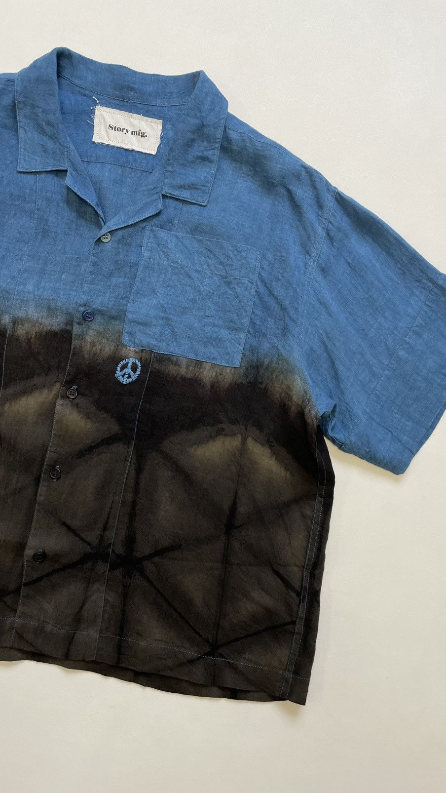Story Mfg. Blue/Black ‘Peace Tie Dye’ Print Shirt Size US L / EU 52-54 / 3 - 5 Thumbnail