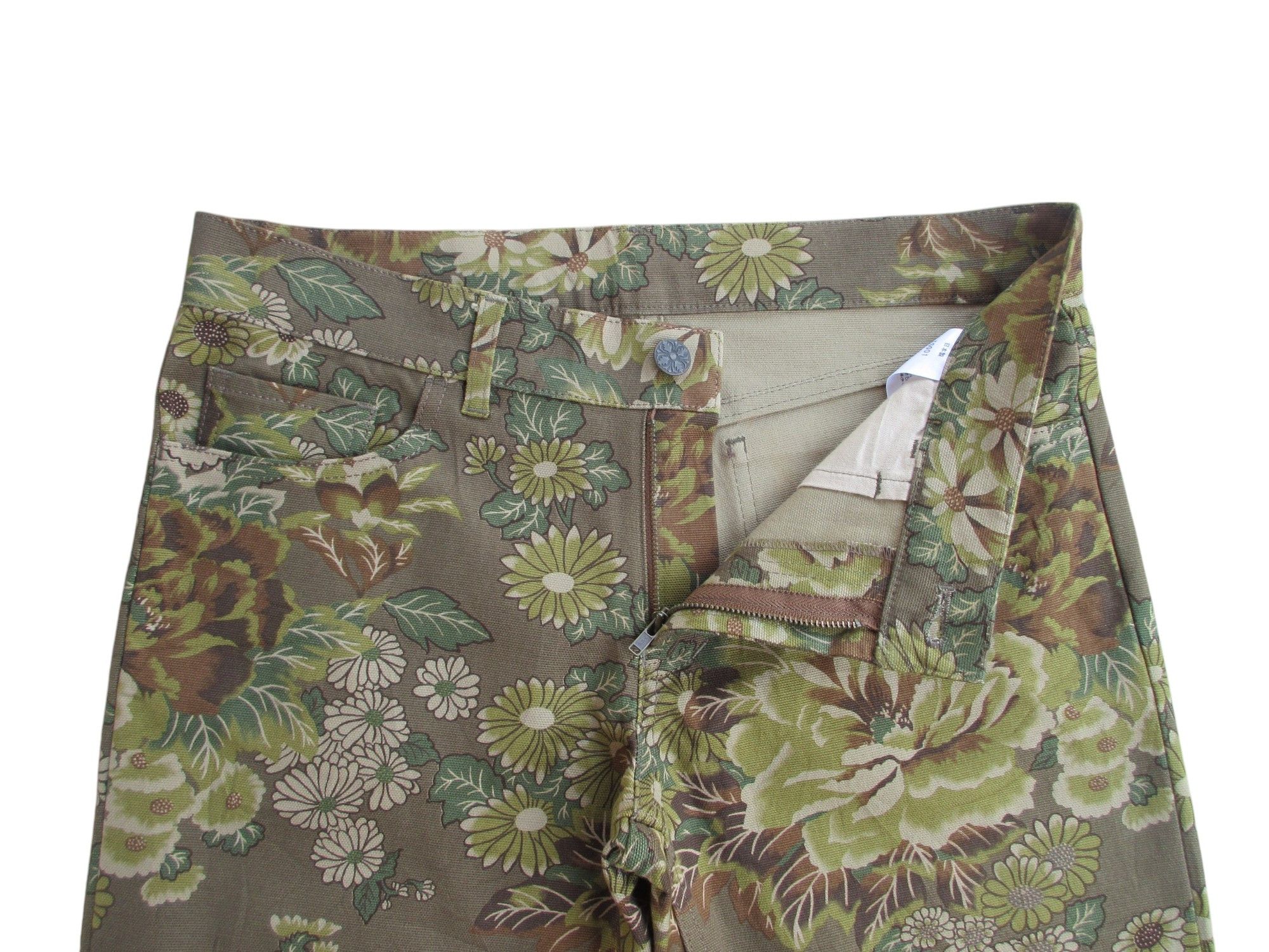 Japanese Brand FLARED JAPANESE CHEALSEA OLD FLORAL ABSTRACT LOWRISE SLIM Size US 28 / EU 44 - 2 Thumbnail
