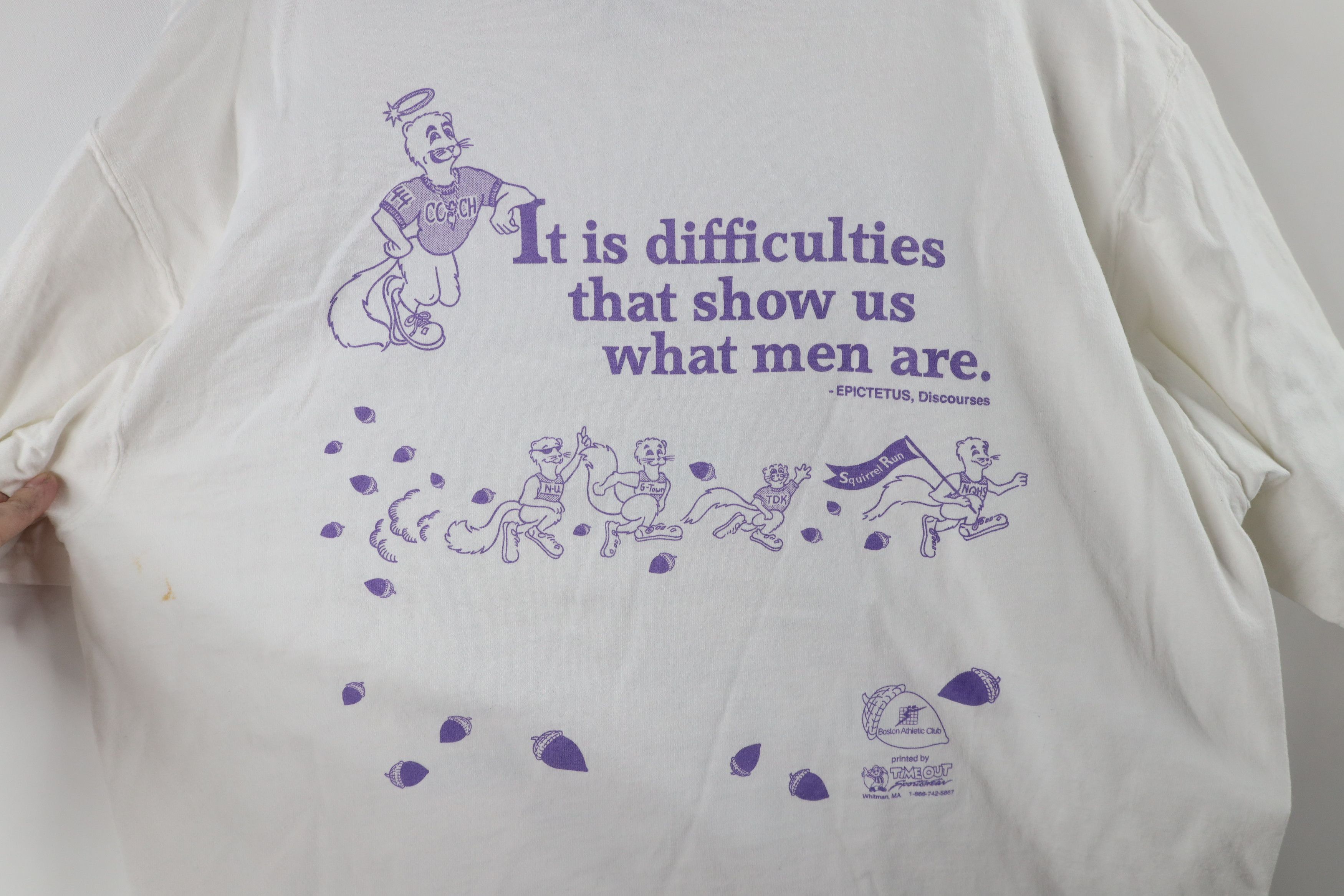 Vintage Vintage 90s The Squirrel Run Running Race T-Shirt White Size US L / EU 52-54 / 3 - 9 Thumbnail