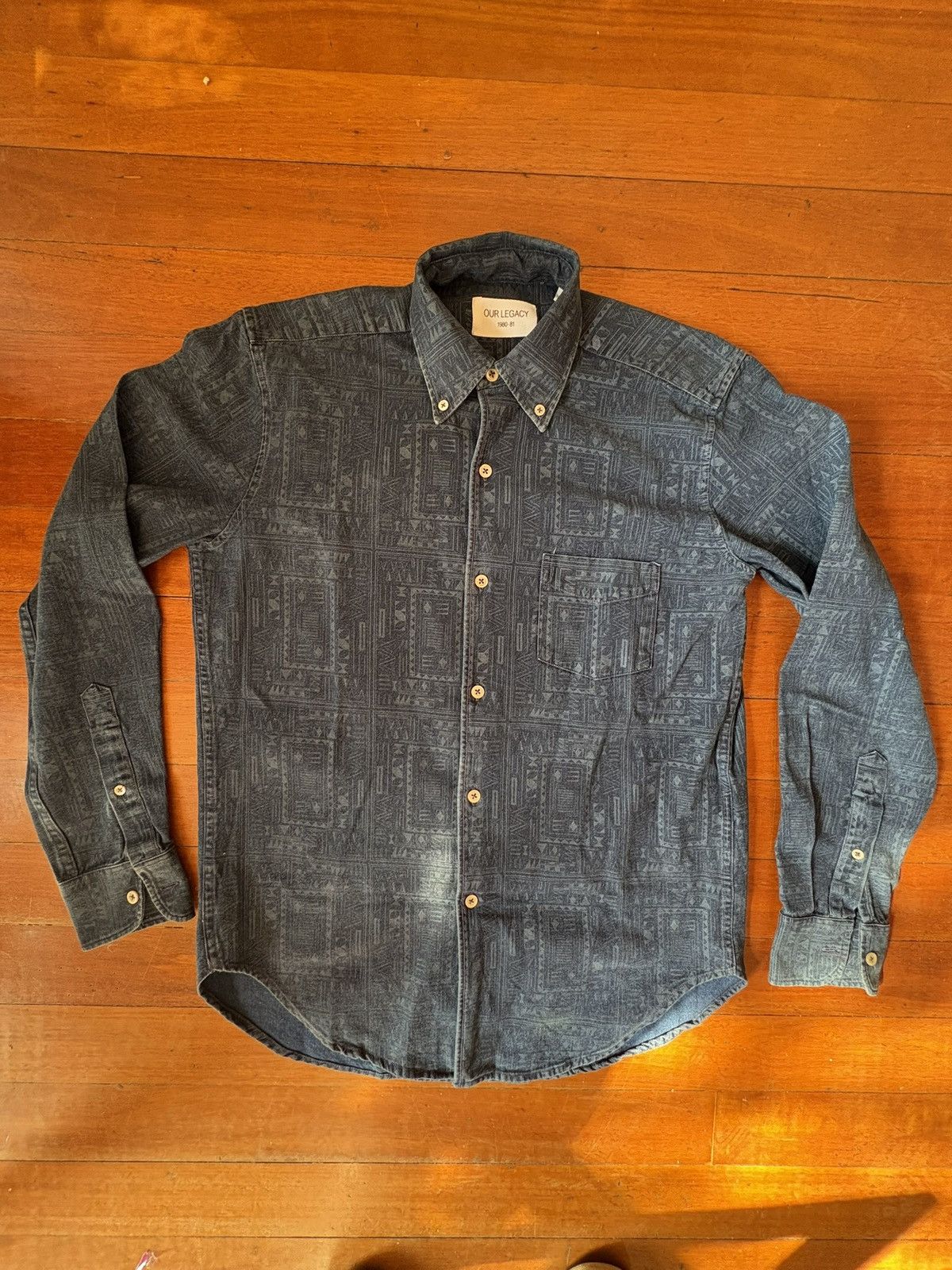 Our Legacy Our Legacy Indigo Patterned Shirt S/ 46 Size US S / EU 44-46 / 1 - 1 Thumbnail
