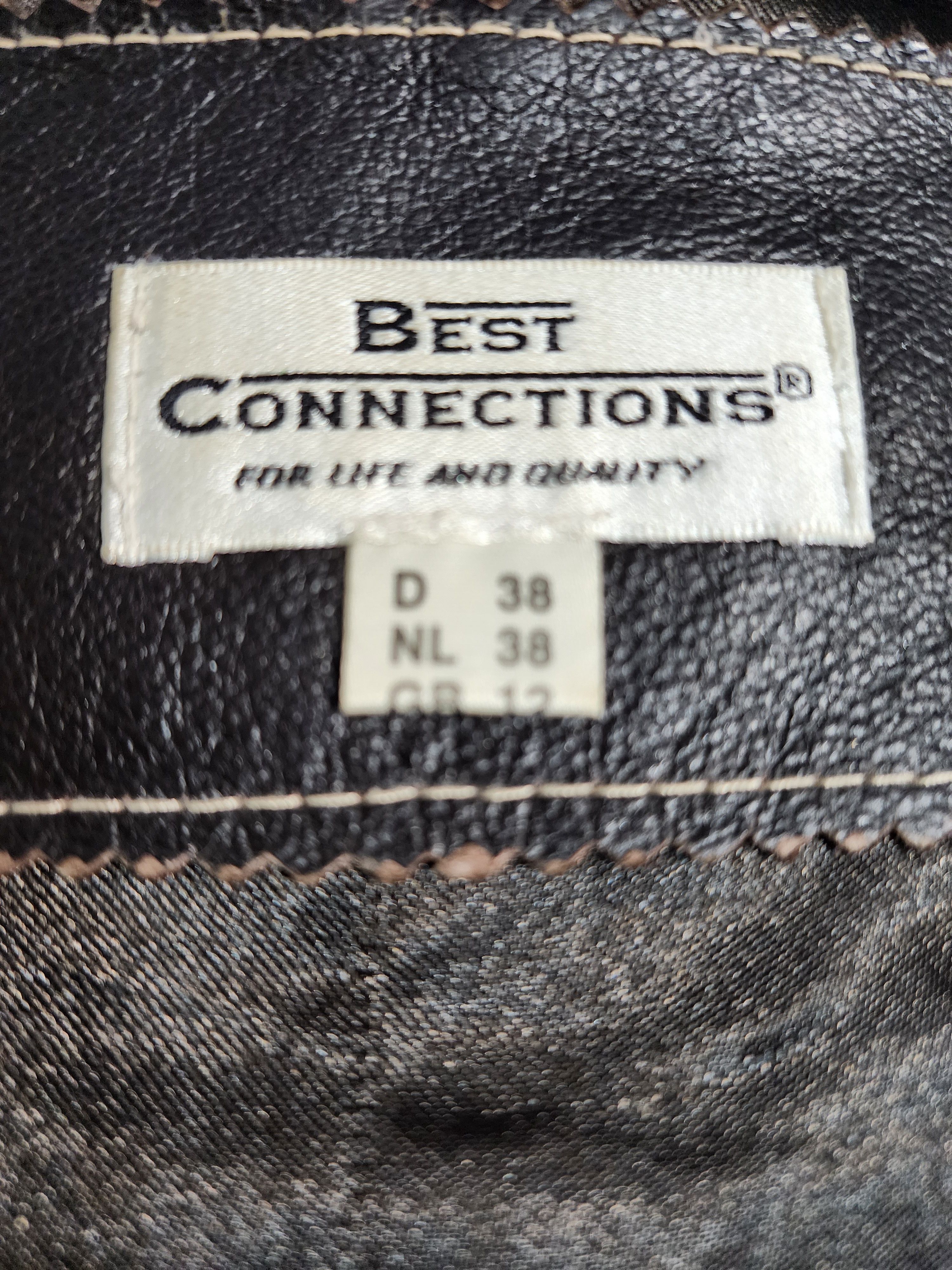 Genuine Leather Brown Leather Jacket: Women's Zip-Up Moto Style Size M / US 6-8 / IT 42-44 - 9 Thumbnail
