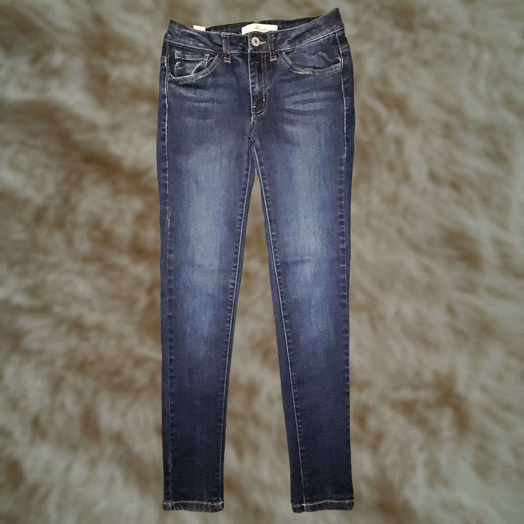 Vintage KanCan Mid Rise Slim Ankle Jeans Juniors 3/25 Blue Denim Stretch Casual Preppy Size 26" / US 2 / IT 38 - 1 Thumbnail