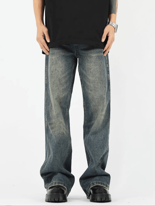 Japanese Brand × Jean Washed distressed retro trendy cleanfit loose jeans Size US 32 / EU 48 - 1 Thumbnail
