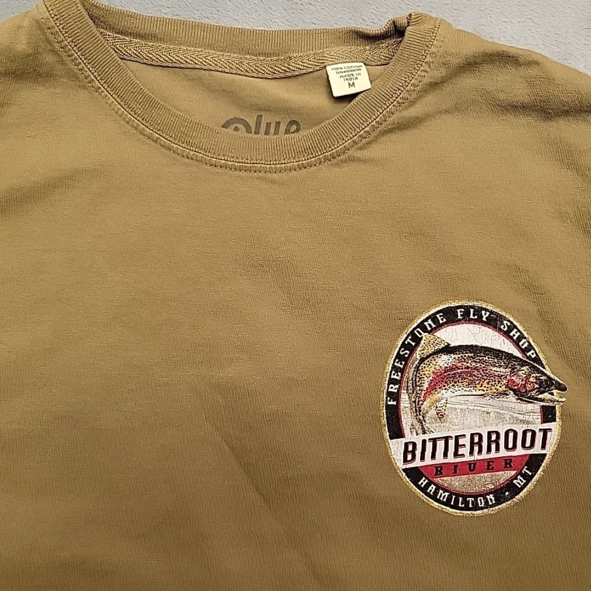 Vintage Freestone Fly Shop Shirt Mens M Green Hamilton Montana Rainbow Trout TEE Shirt Mens Green USA Outdoor Fish Crew Neck Cotton Jersey Short Sleeve Size US M / EU 48-50 / 2 - 2 Thumbnail