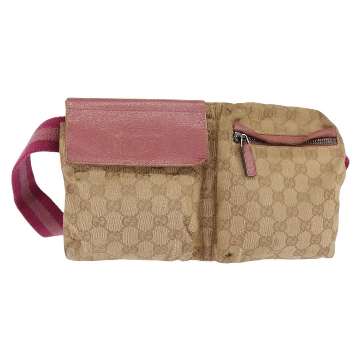 Gucci Gucci Vintage Double Belt Bag GG Canvas with Leather Size ONE SIZE - 1 Thumbnail