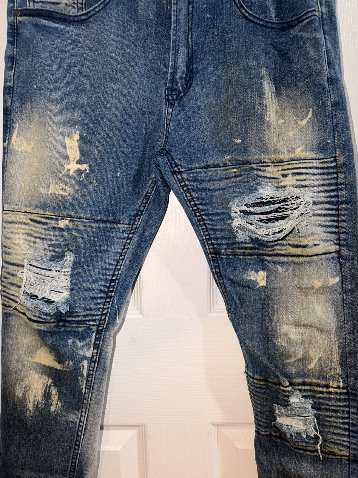 Waimea Distressed biker-style denim with paint splatter 32x32 Size US 32 / EU 48 - 2 Thumbnail