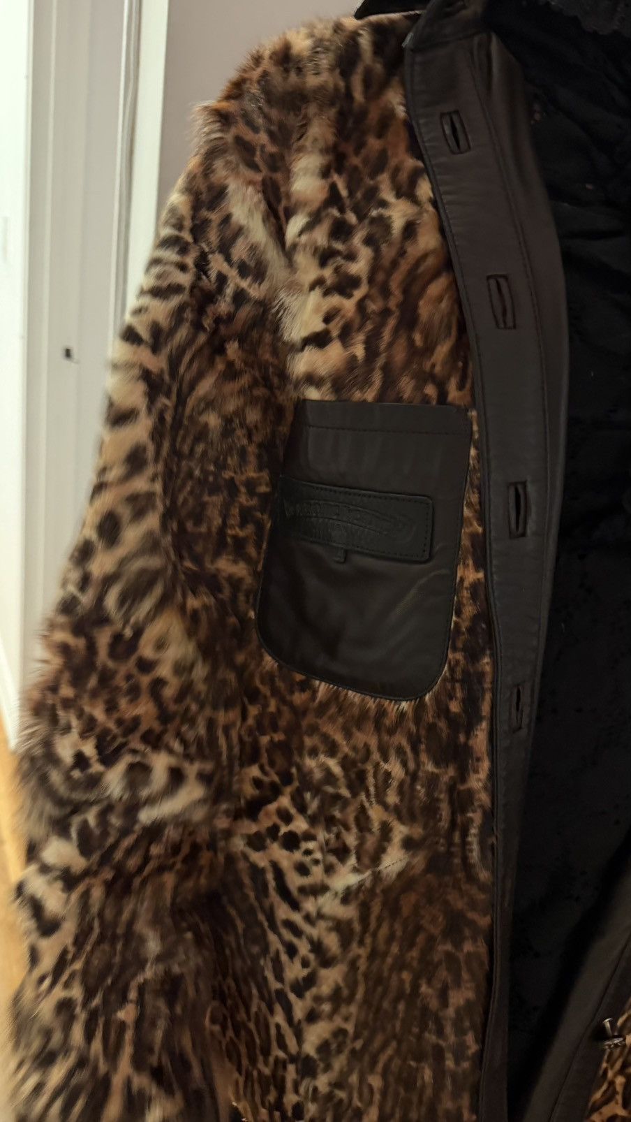 Chrome Hearts 🚭 ULTIMATE CHROME GRAIL🚭90s 100% RABBIT FUR LEOPARD LEATHER Size US L / EU 52-54 / 3 - 6 Thumbnail
