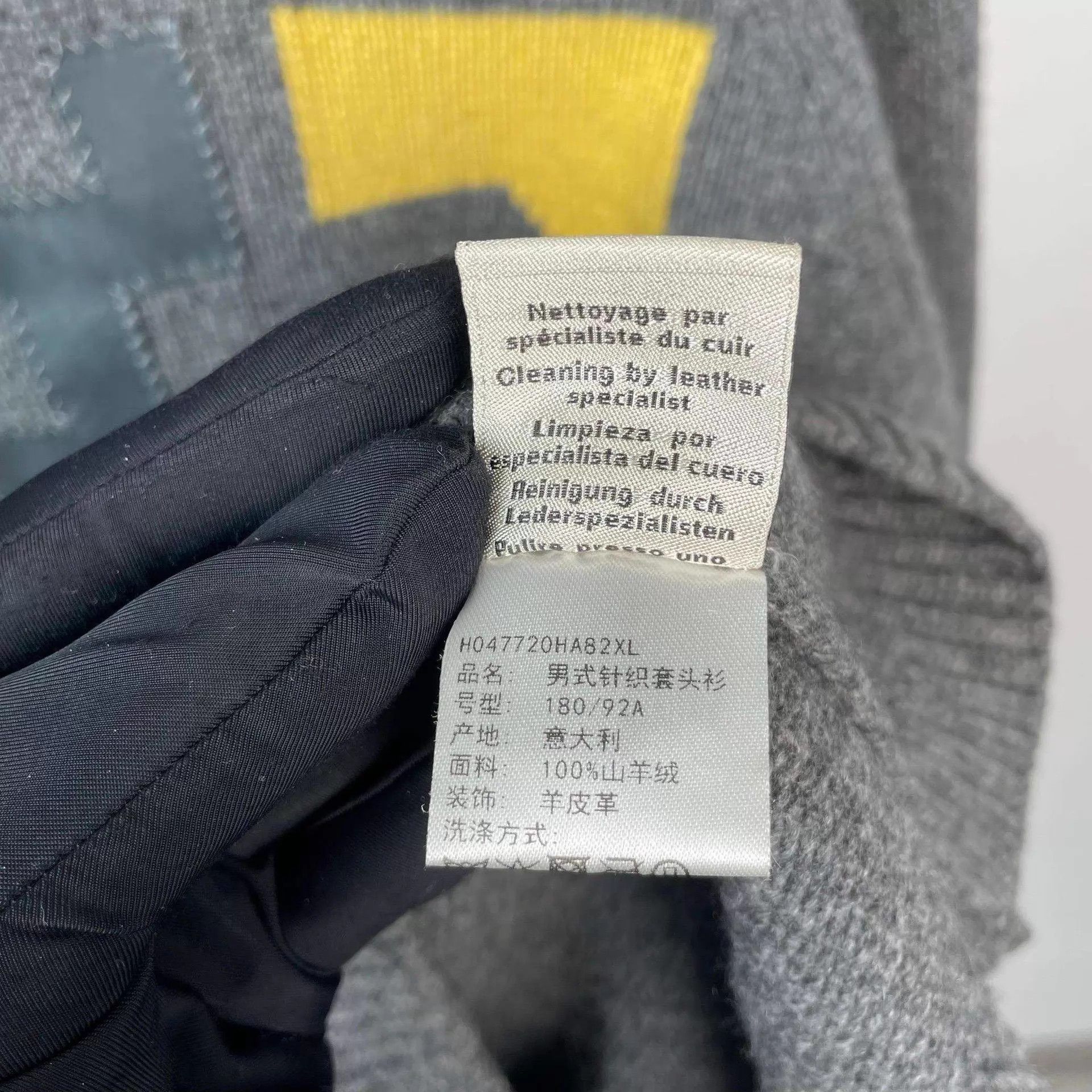 Hermes Hermes Gray Geometric Leather Patchwork Cardigan XL Size US XL / EU 56 / 4 - 2 Thumbnail