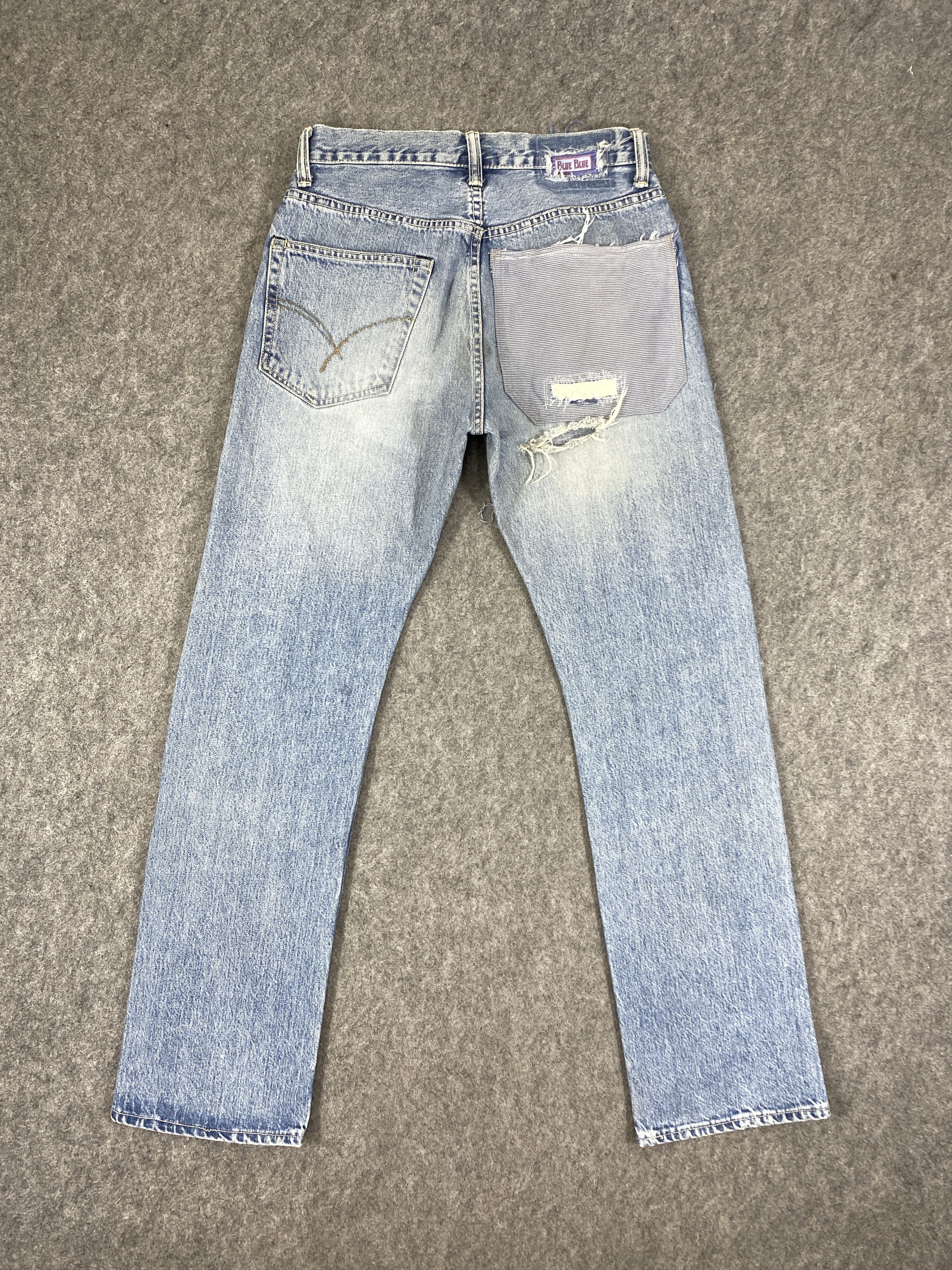If Six Was Nine Vintage Blue Blue Patchwork Jeans 30x31 - JN3246 Size US 30 / EU 46 - 2 Thumbnail