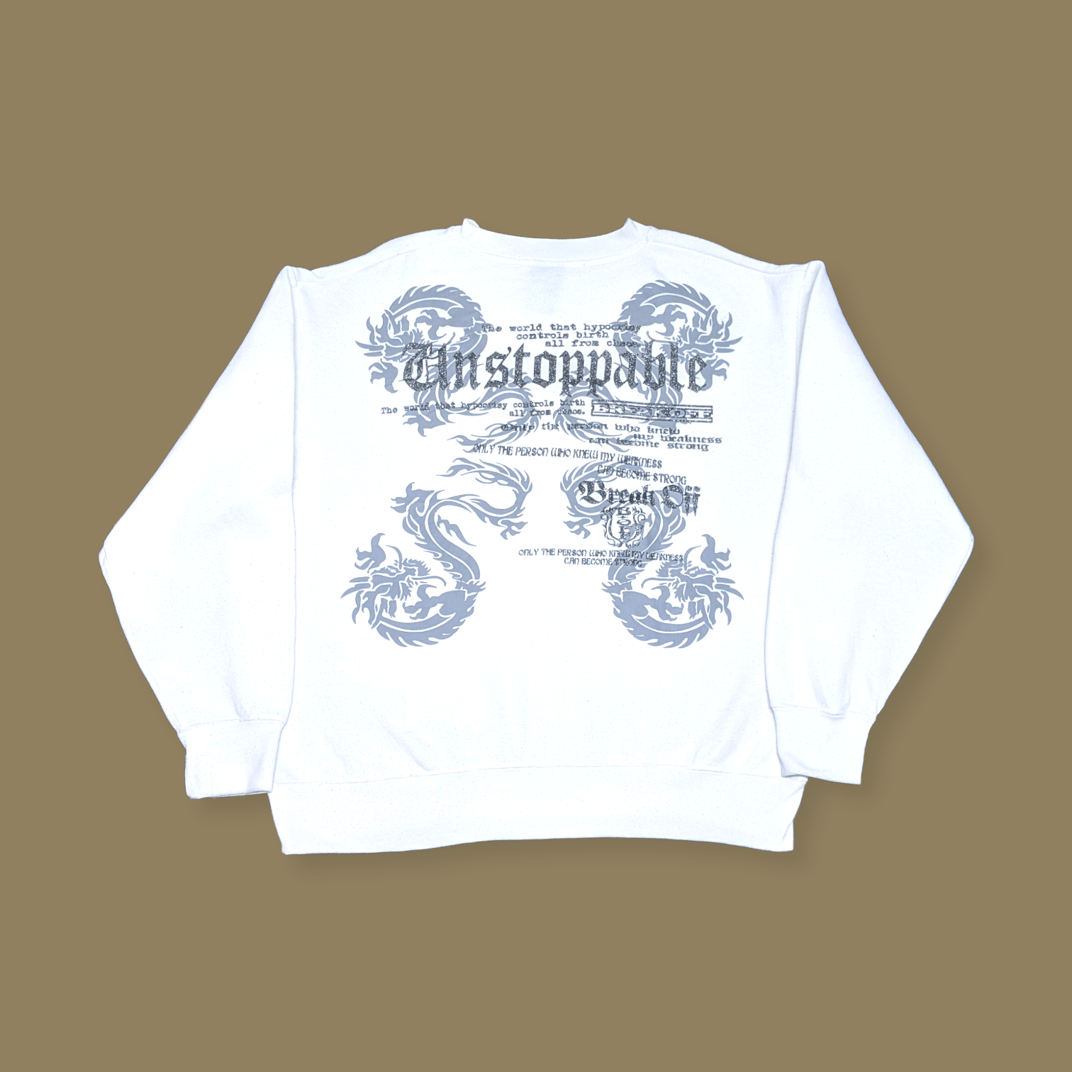 Vtg 90s Japan Unstoppable Tribal Dragon Sukajan Sweatshirt