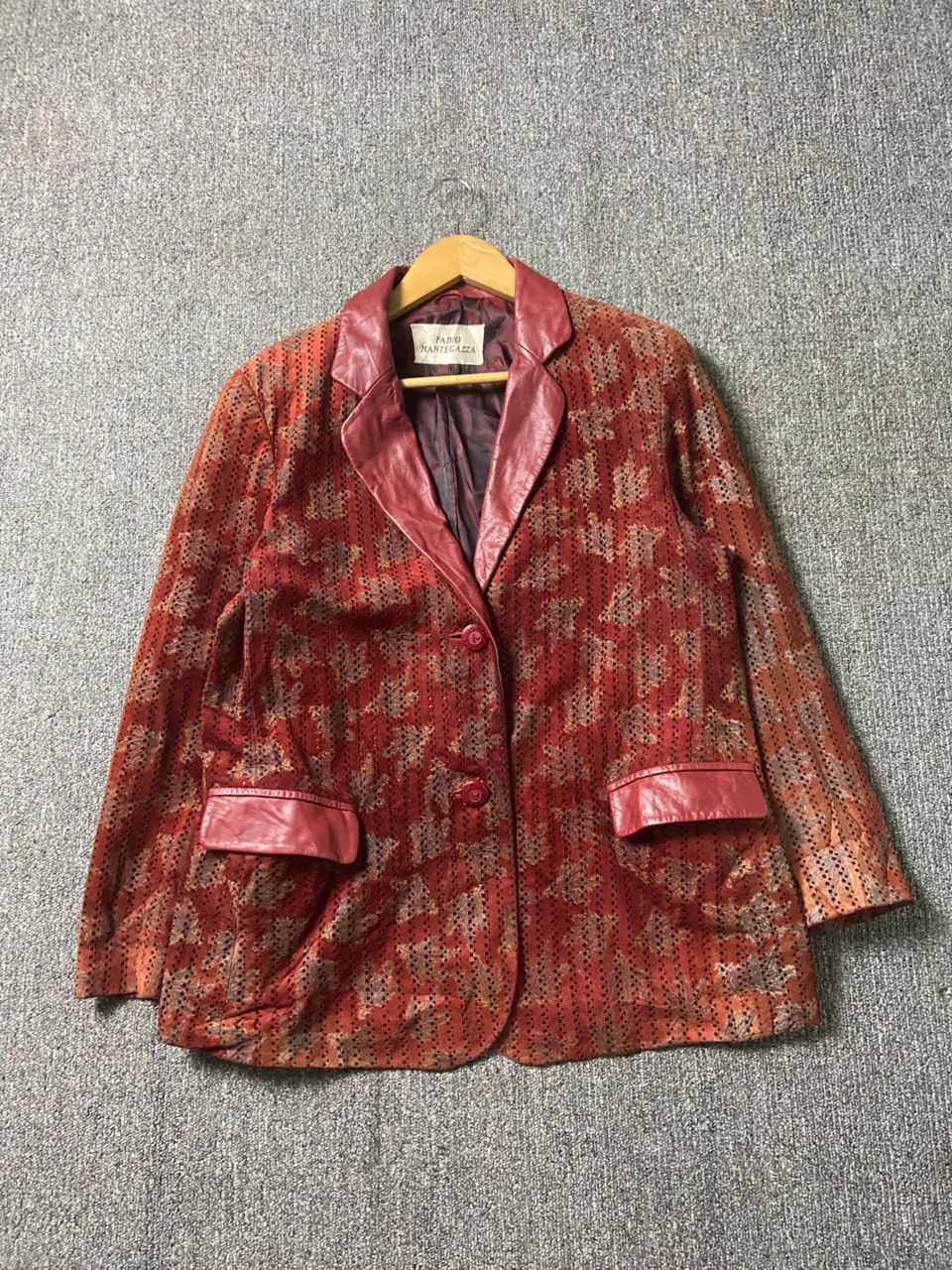 Japanese Brand Fabio Mantegazza Textured Leather Blazer (183) Size US XS / EU 42 / 0 - 1 Thumbnail