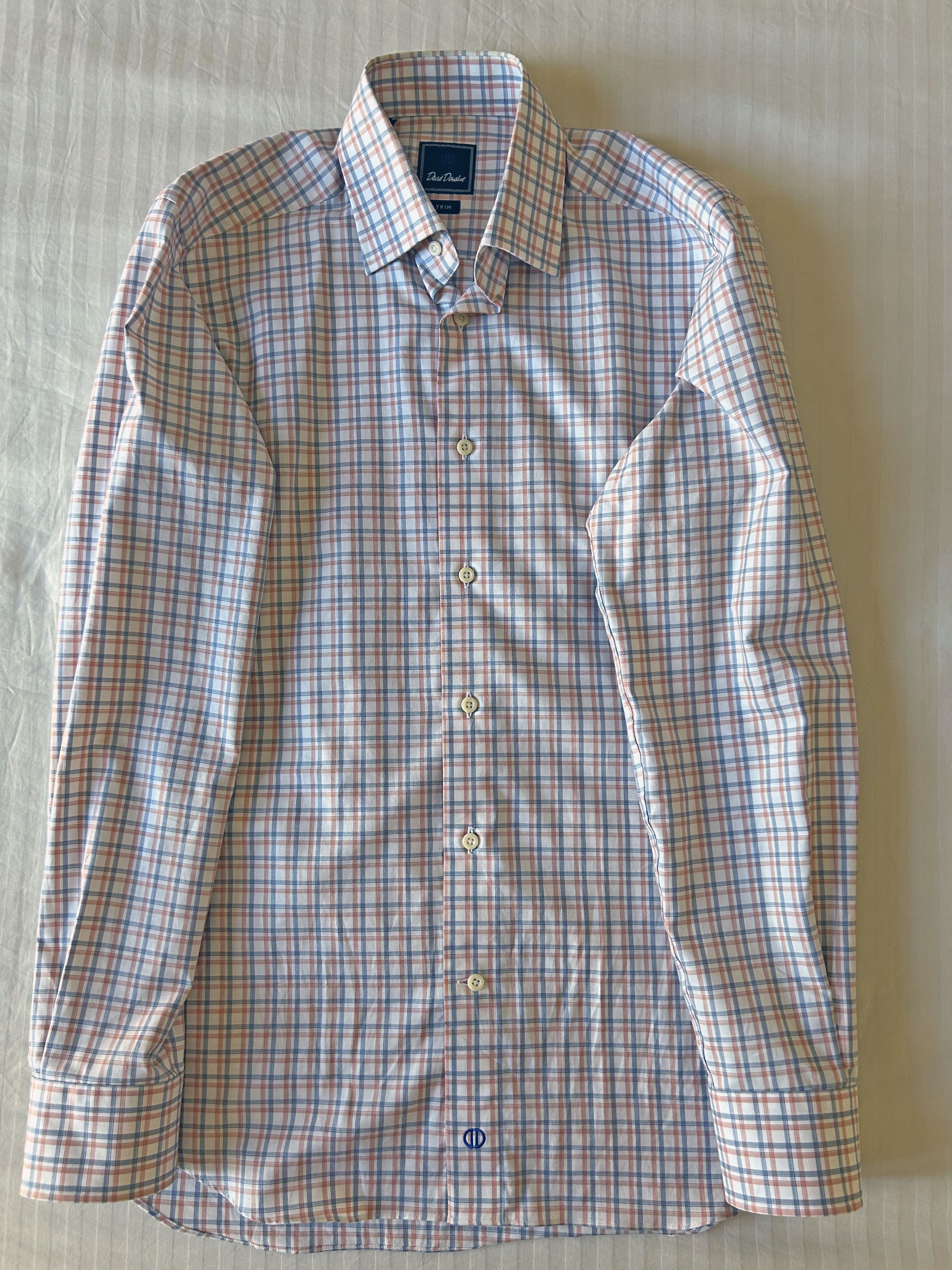 David Donahue David Donahue Trim Plaid Dress Shirt-Multicolor Check-15.5 Size US M / EU 48-50 / 2 - 1 Thumbnail