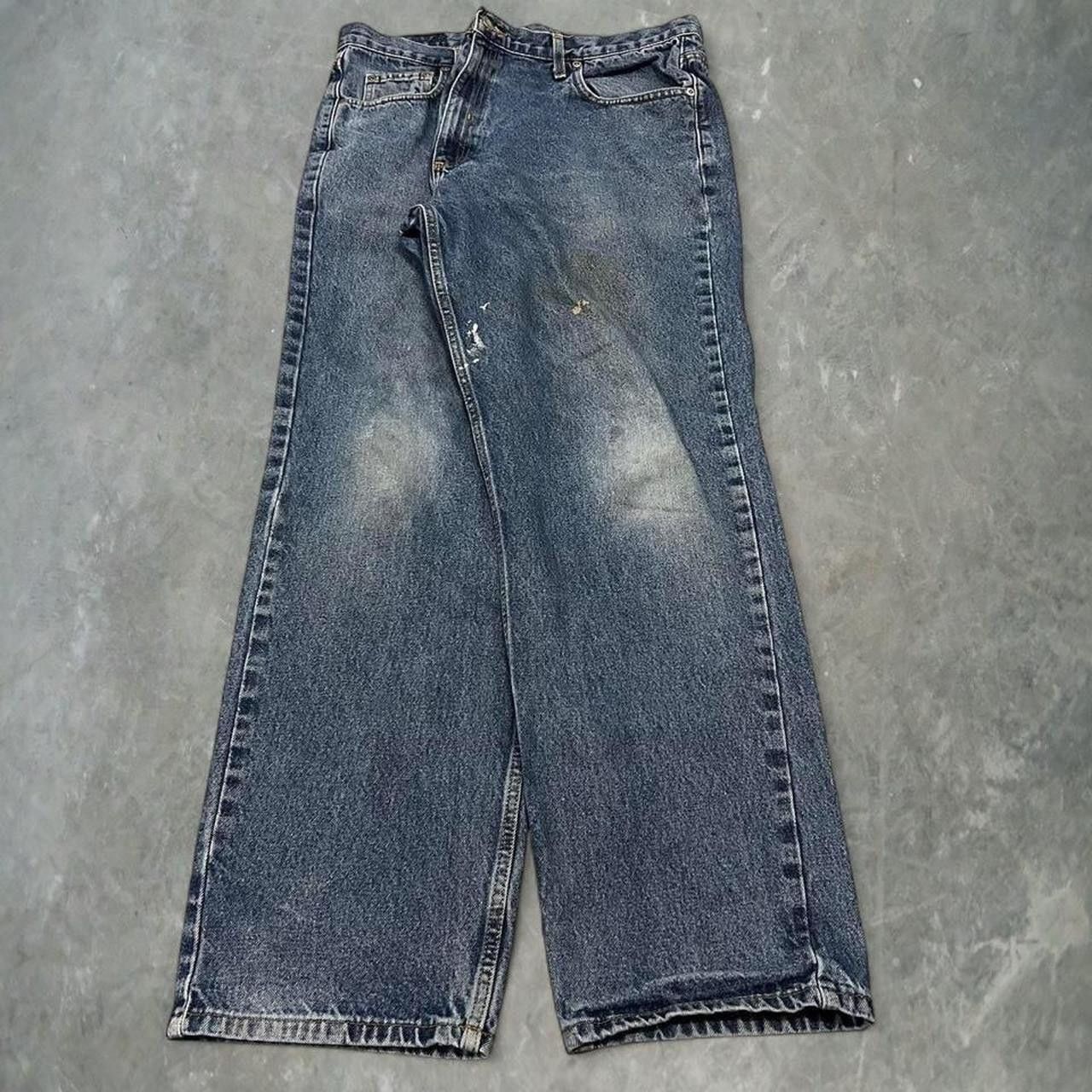 Vintage Crazy Vintage Y2K/2000s Baggy Dark wash WorkWear Essential Denim Jeans! Size US 38 / EU 54 - 3 Thumbnail