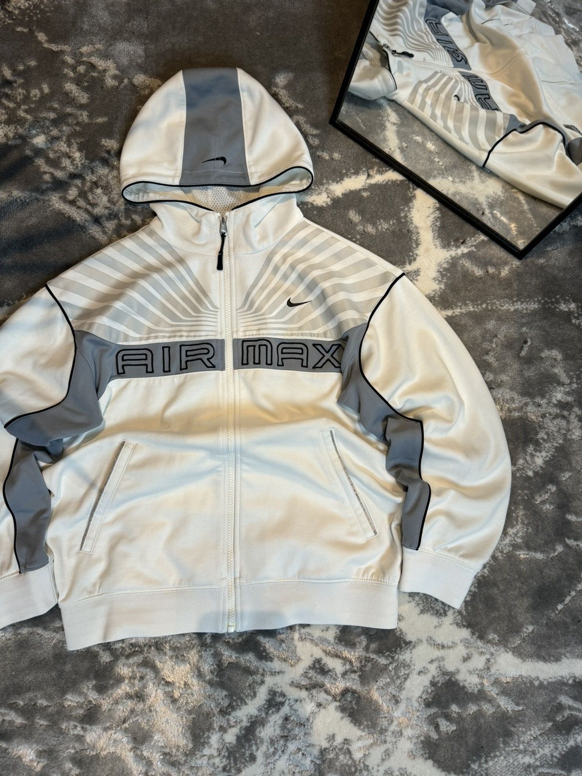 Nike × Vintage 00s Nike Air Max Vintage Zip Hoodie Double
