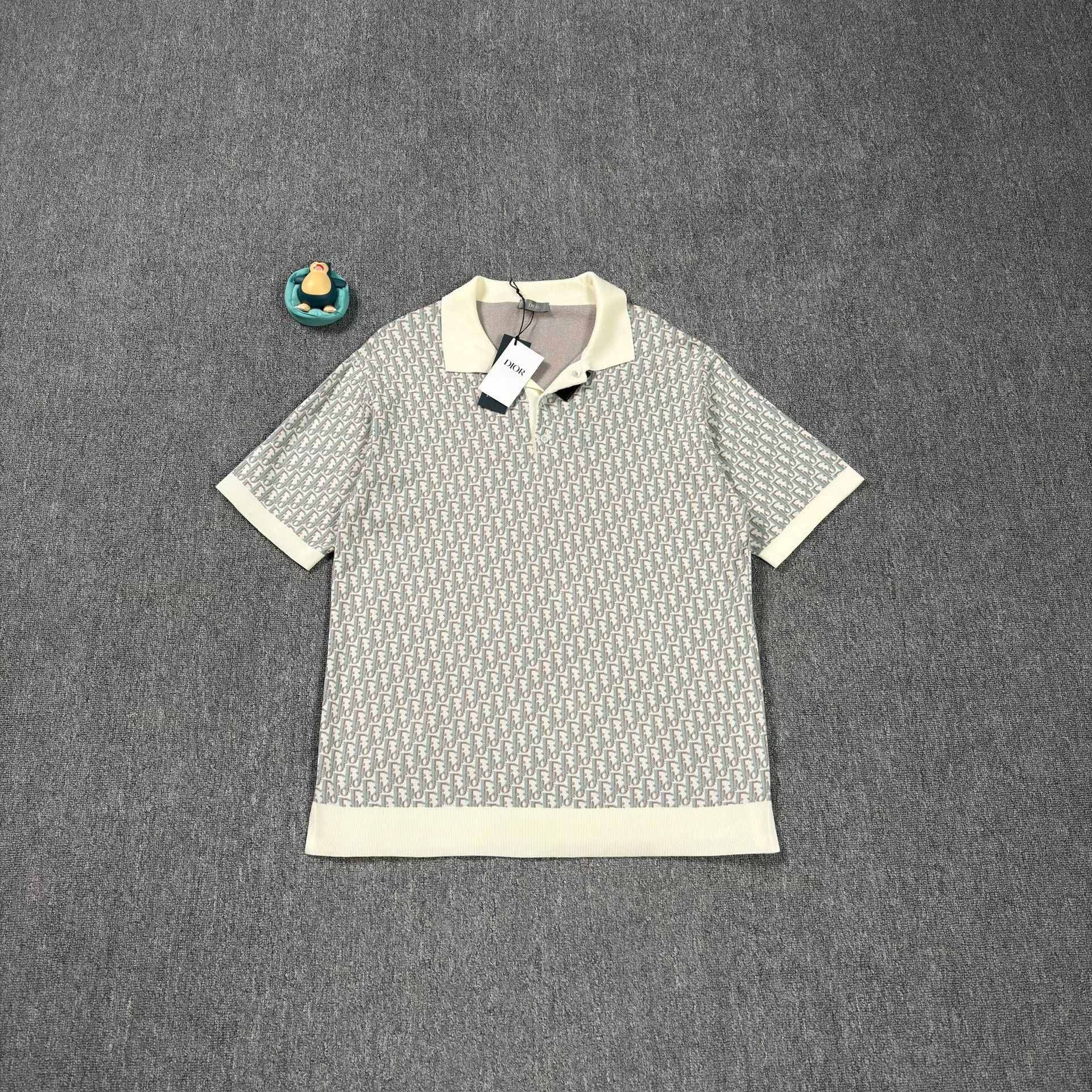 Dior Dior Oblique Print Knit Polo Shirt Size L Size US L / EU 52-54 / 3 - 1 Thumbnail