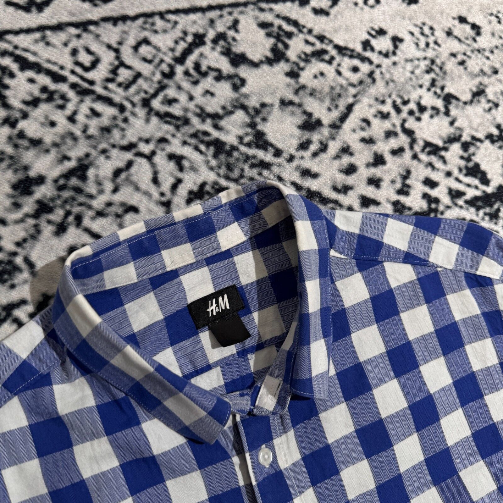H&M × Vintage Vintage 90s H&M Unisex White Blue Cotton Shirt Size L Size US L / EU 52-54 / 3 - 5 Thumbnail