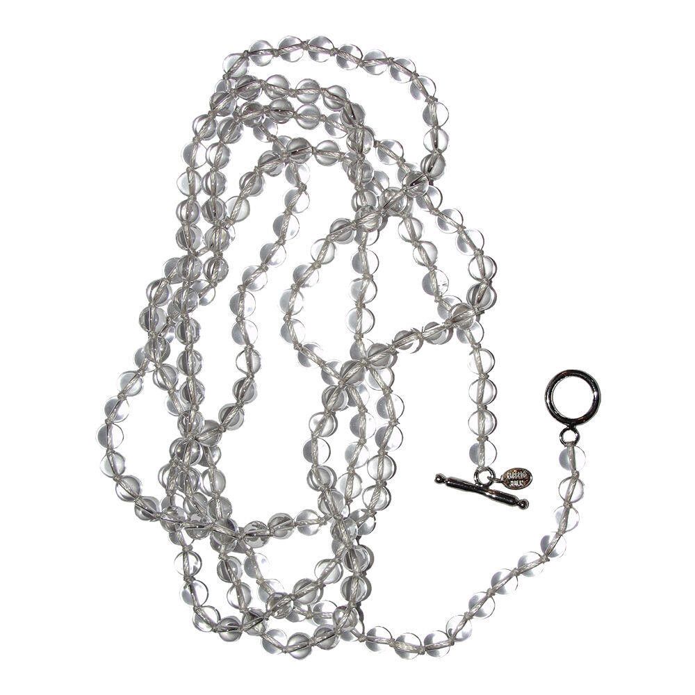Designer Crystal Quartz Beaded Flapper Rope Necklace Alberto Juan Size ONE SIZE - 4 Thumbnail