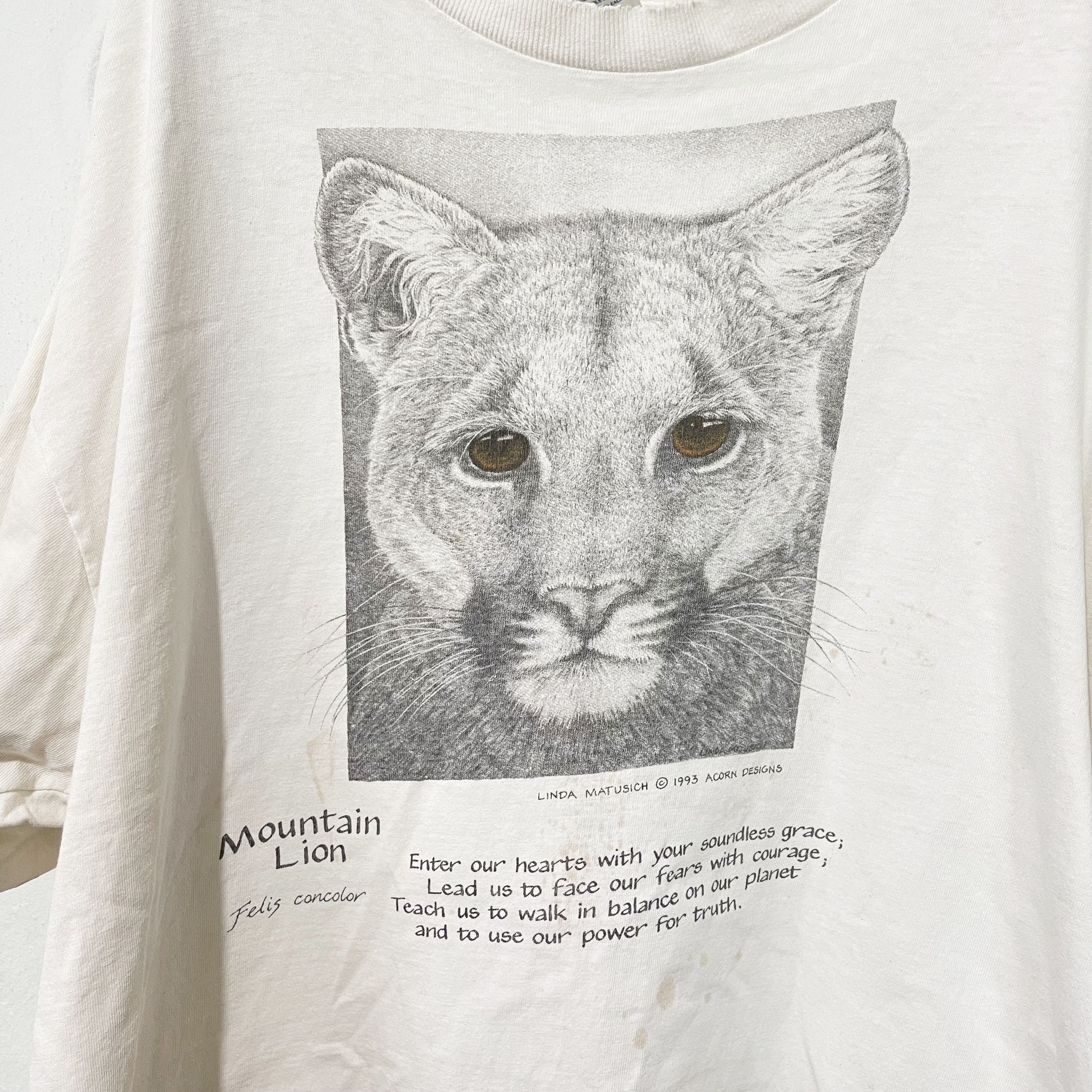 Vintage Vintage 90s Mountain Lion Wildlife T-Shirt Size US XL / EU 56 / 4 - 2 Thumbnail