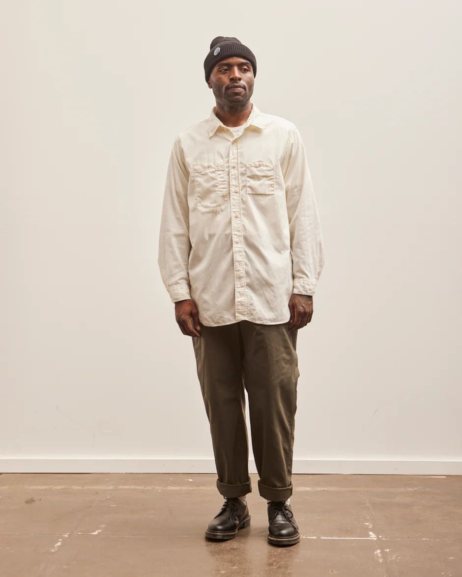FW19 Ivory Cotton Fineline Twill Work Shirt