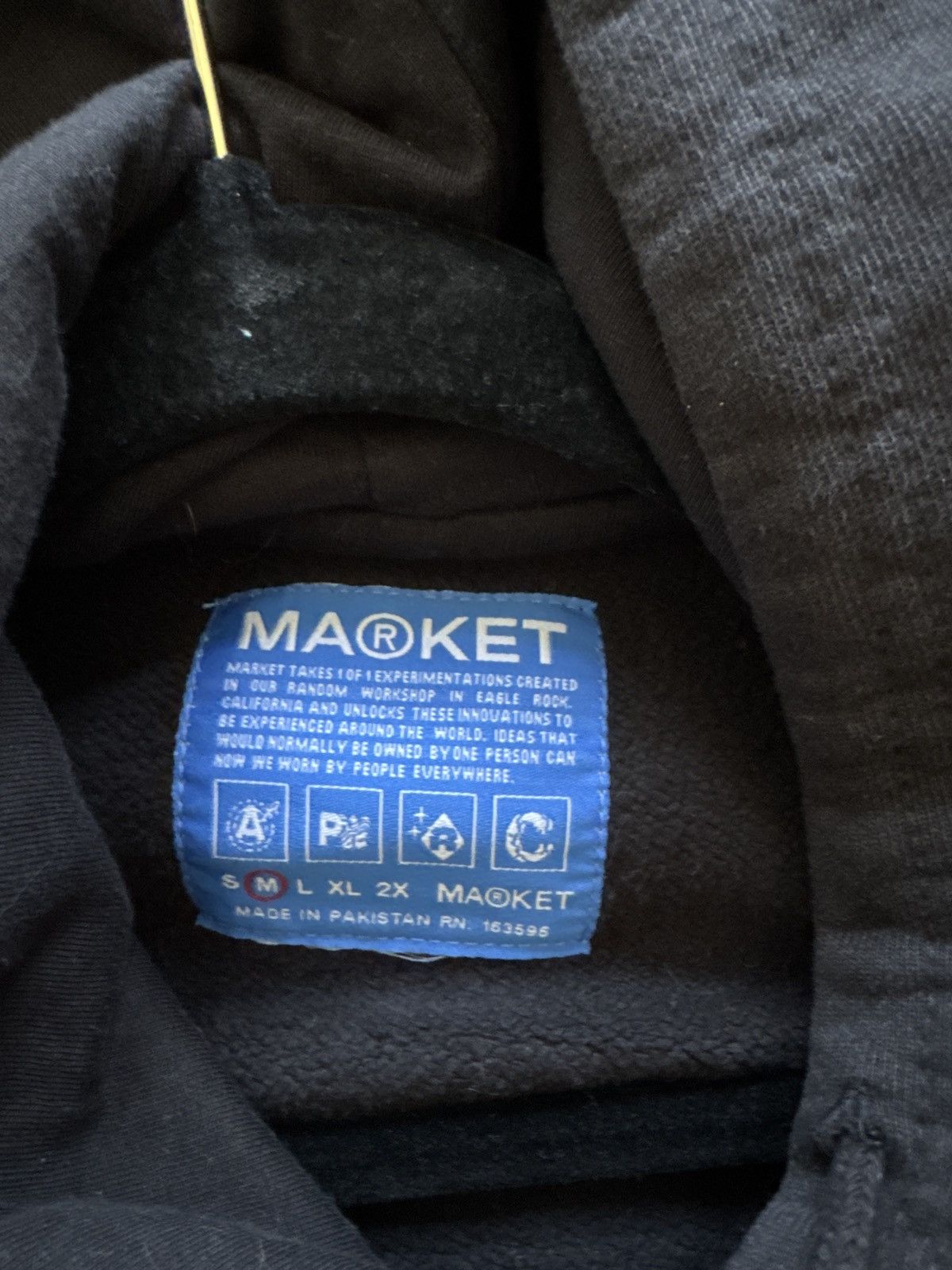 Market Rhinestone Black "MKT" hoodie Size US M / EU 48-50 / 2 - 4 Thumbnail
