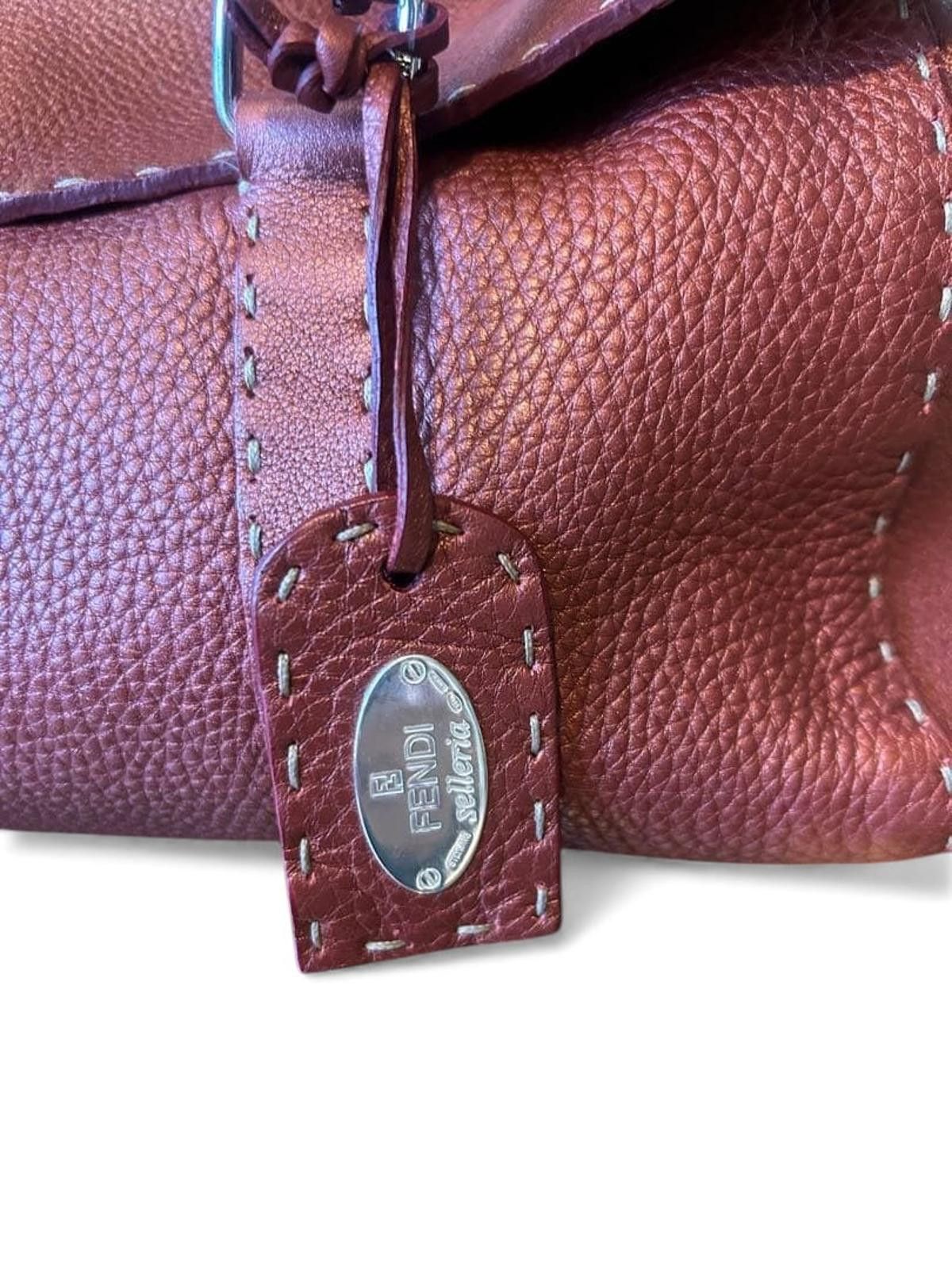 Fendi Fendi - Burgundy Leather Handbag Size ONE SIZE - 3 Thumbnail