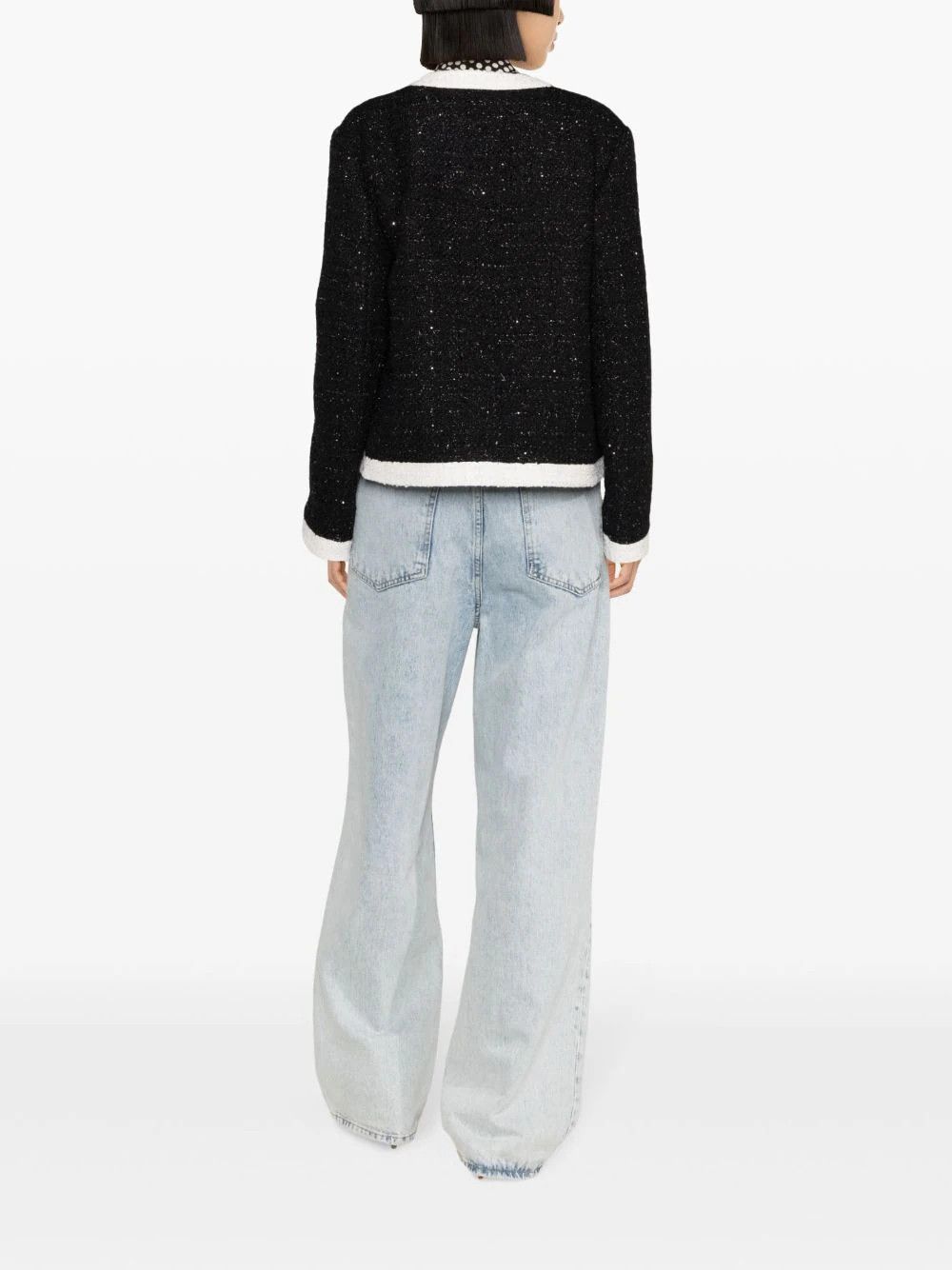 Valentino o1s22i1n0924 Glaze Tweed Jacket in Black Size M / US 6-8 / IT 42-44 - 4 Thumbnail