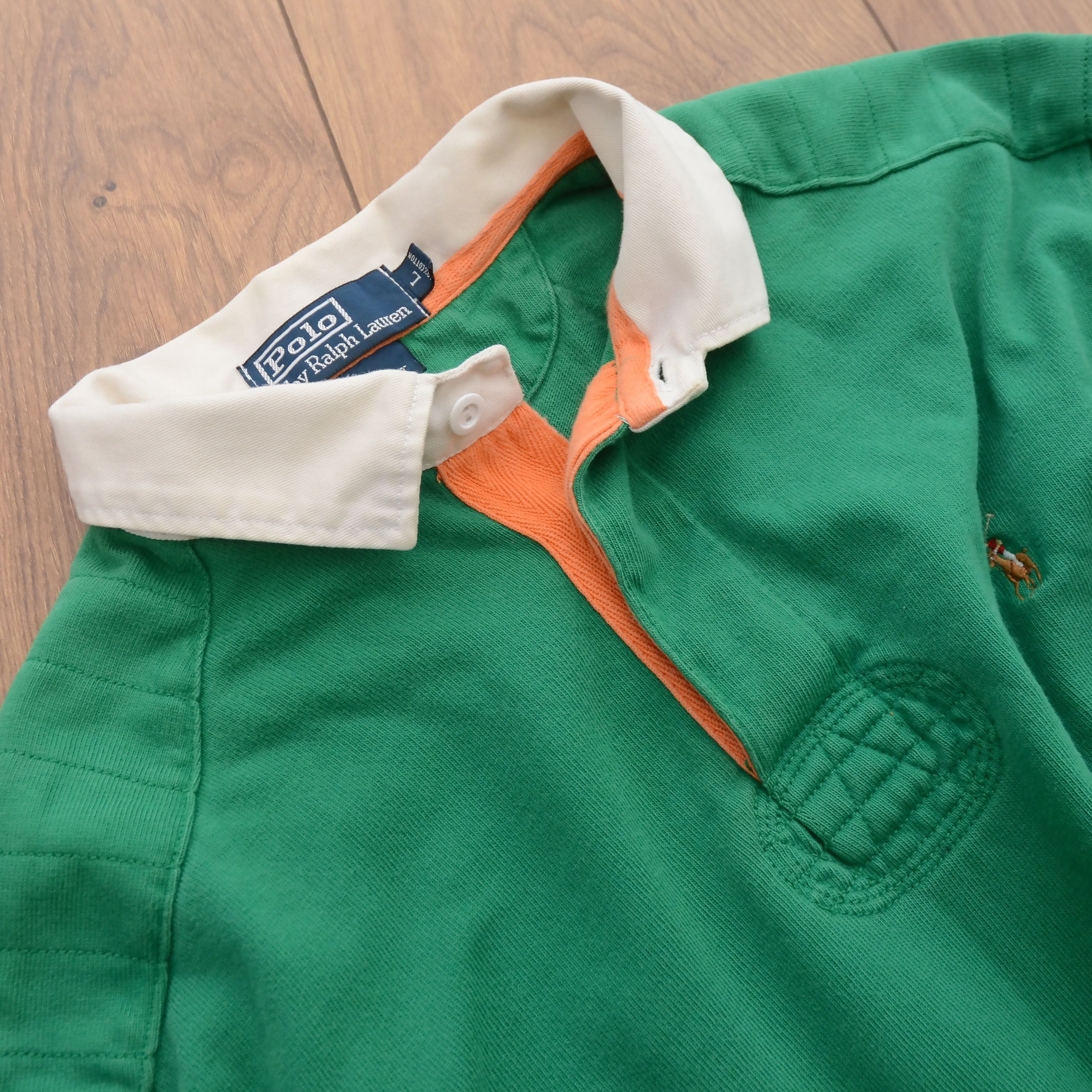 Polo Ralph Lauren Vintage Polo Ralph Lauren Long Sleeve Rugby Shirt Green Rare Size US L / EU 52-54 / 3 - 12 Thumbnail