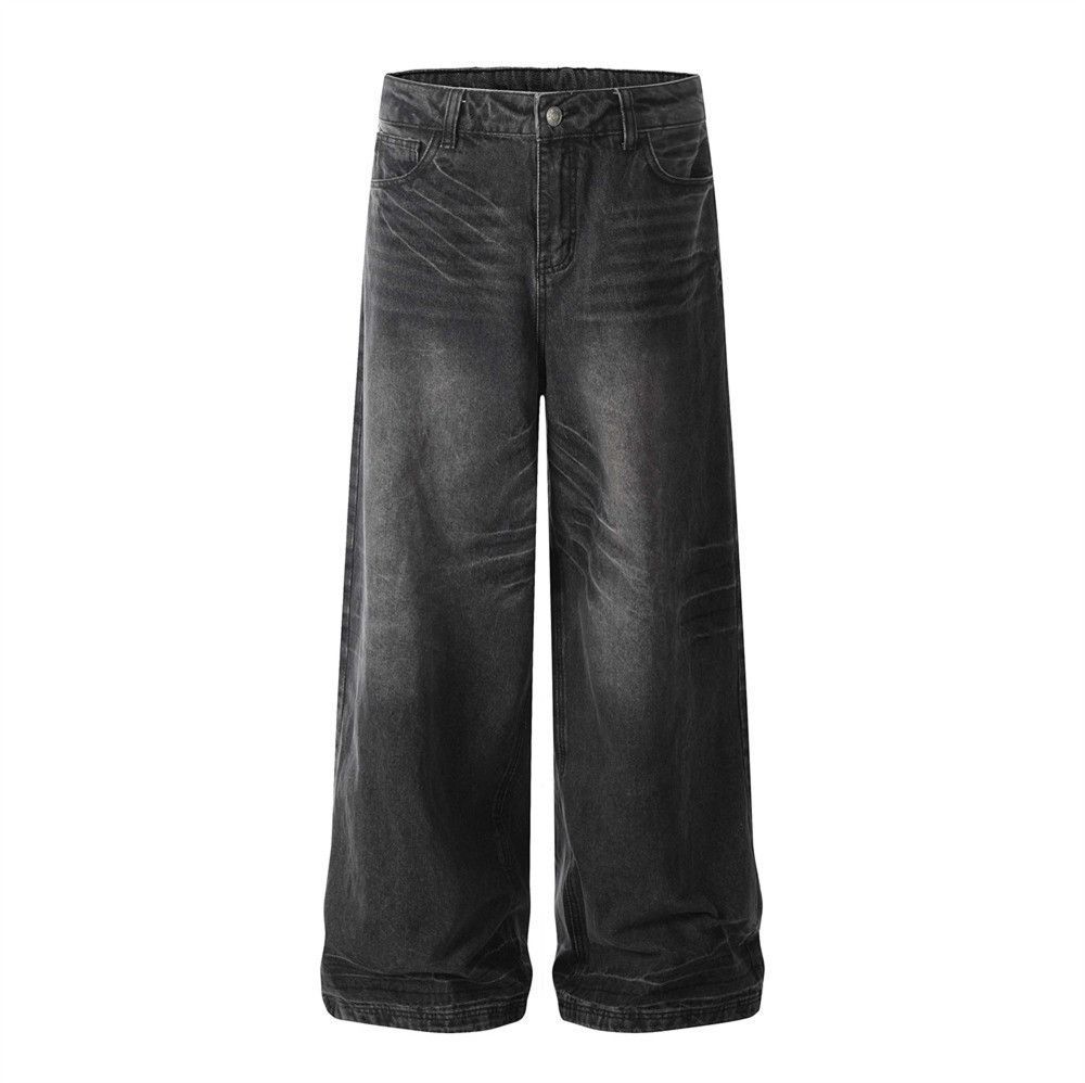 Japanese Brand × Jean Street retro distressed punk wide-leg casual straight jeans Size US 32 / EU 48 - 1 Thumbnail