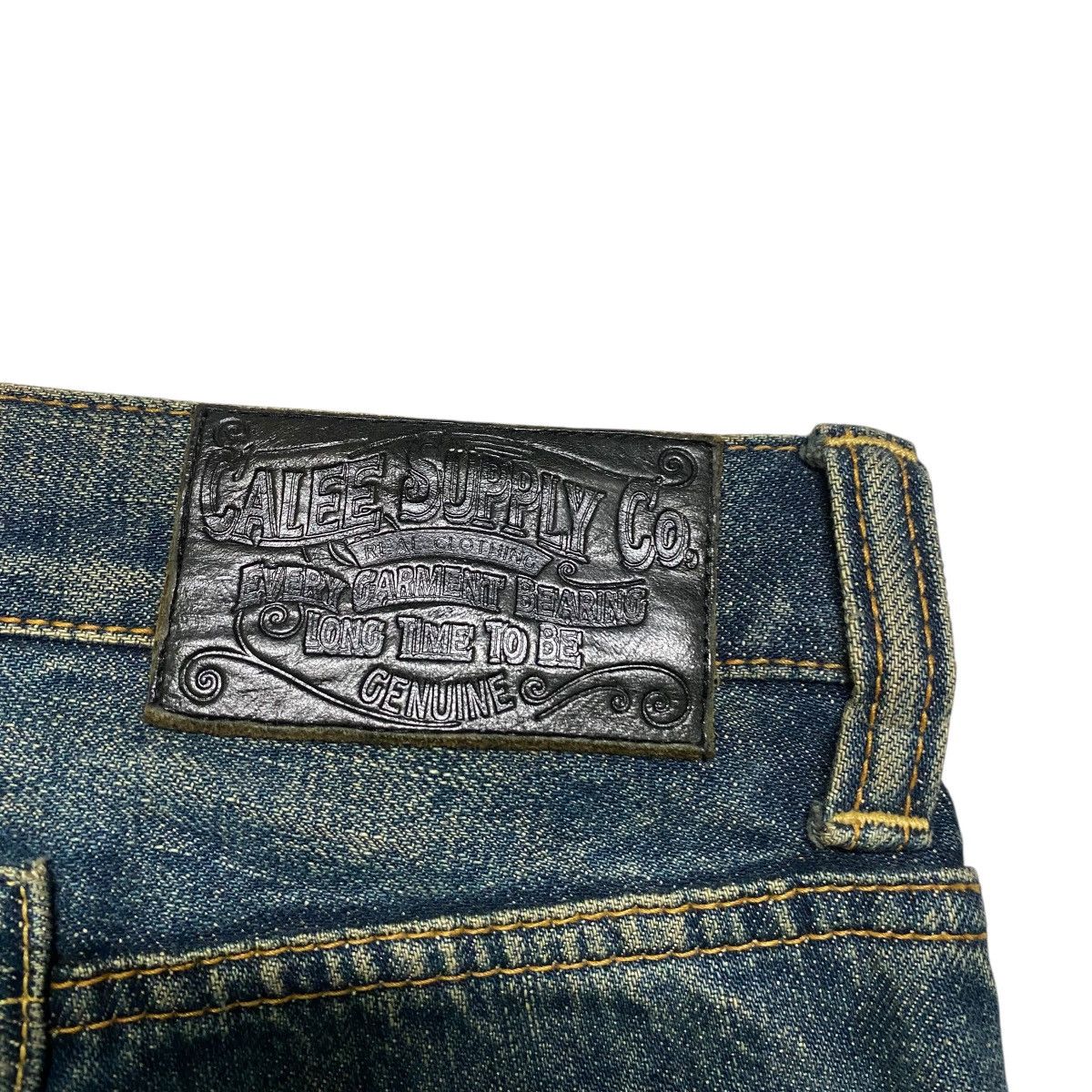 Freewheelers CALEE SUPPLY Denim Selvedge Jeans Dirty Blue Repaired Size US 32 / EU 48 - 12 Thumbnail