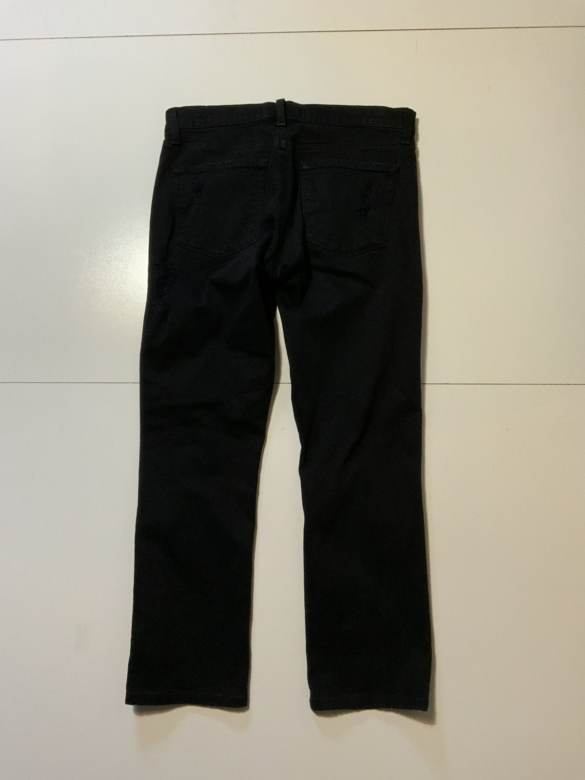 J Brand $198 J Brand Tyler Black Solace Distressed Slim Denim Jeans Size US 30 / EU 46 - 4 Thumbnail