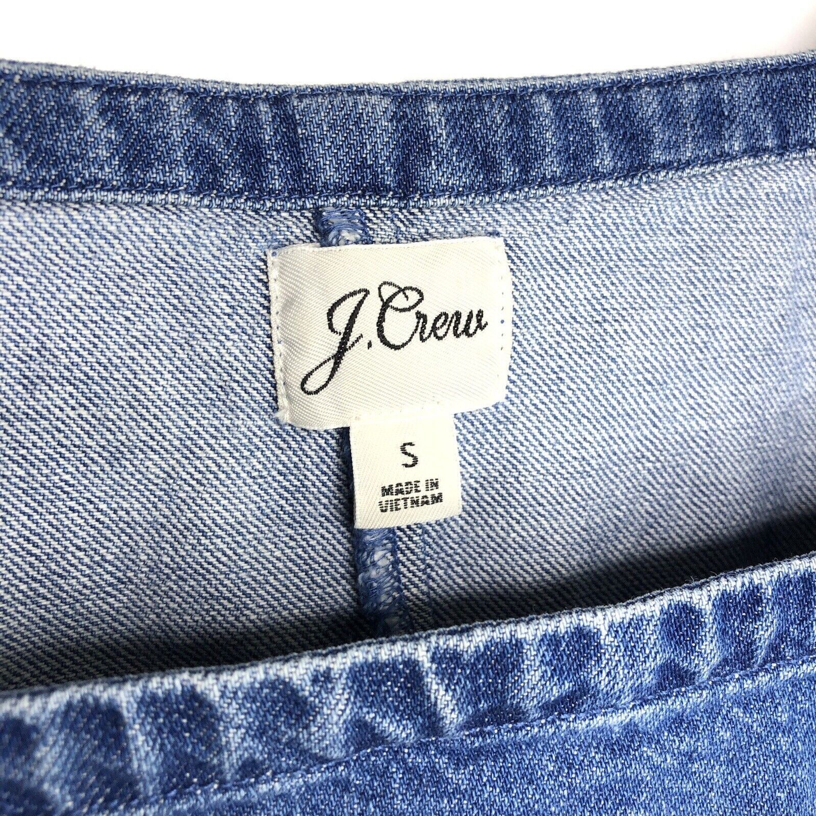 J.Crew J. Crew Squareneck Chambray Top S Puff Peasant 3/4 Size S / US 4 / IT 40 - 2 Thumbnail