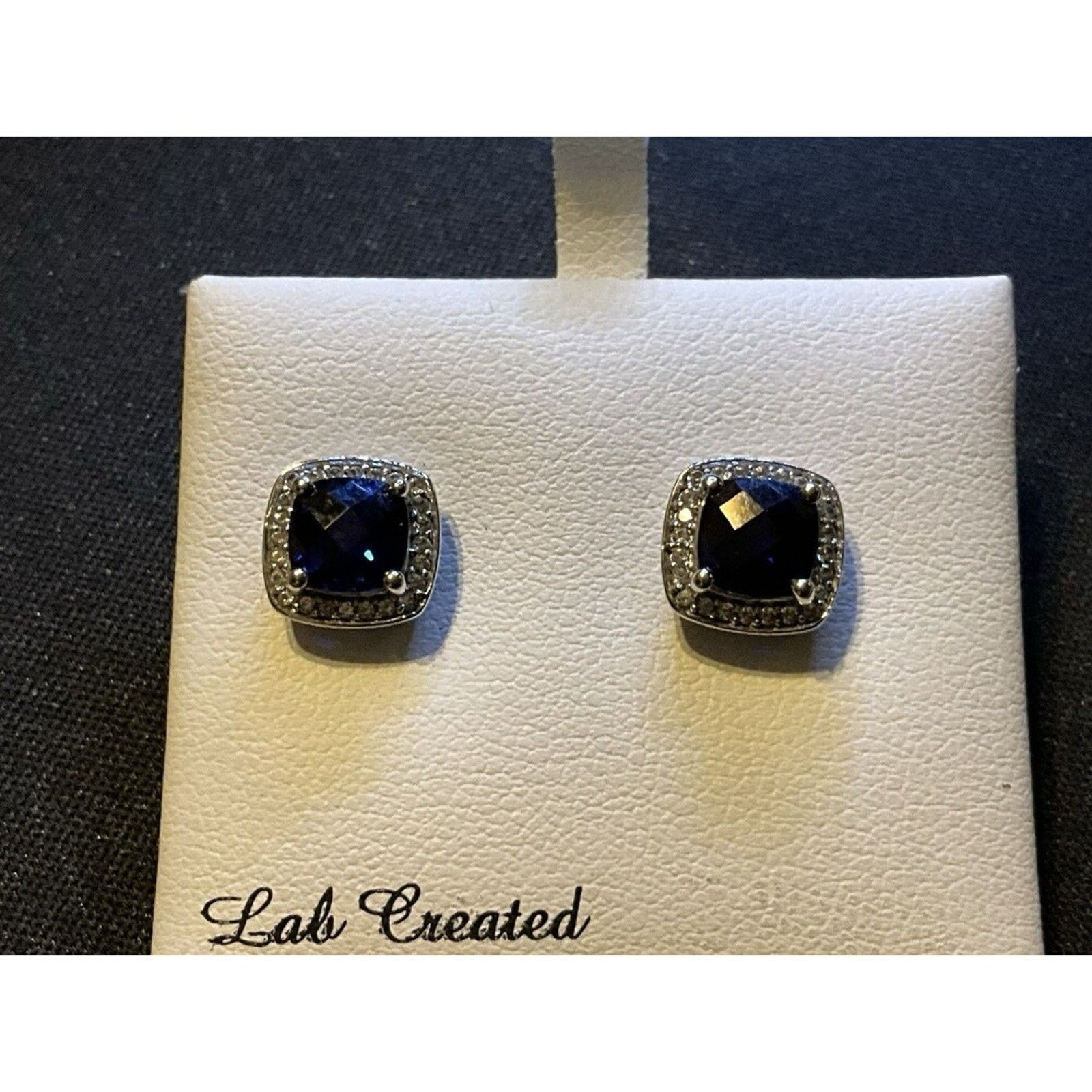 Kohl's Sapphire Earrings, Lab Created, Sterling Silver Size ONE SIZE - 2 Thumbnail