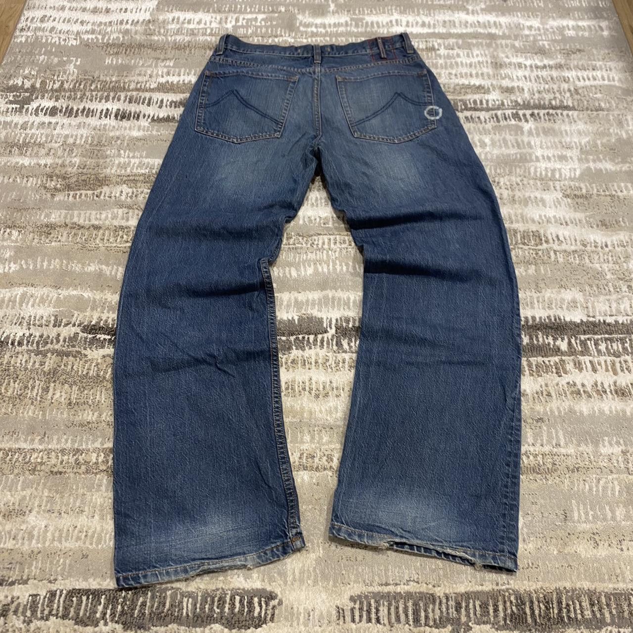 Japanese Brand 00s Faded Baggy Jeans Navy 33" Size US 33 - 5 Thumbnail
