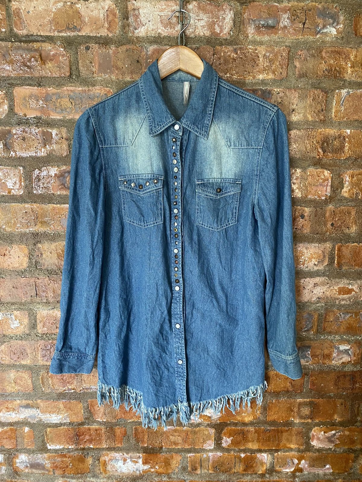 Isamu Katayama Backlash Ungrid Japan Stud stone and hem fringe Size US S / EU 44-46 / 1 - 2 Thumbnail