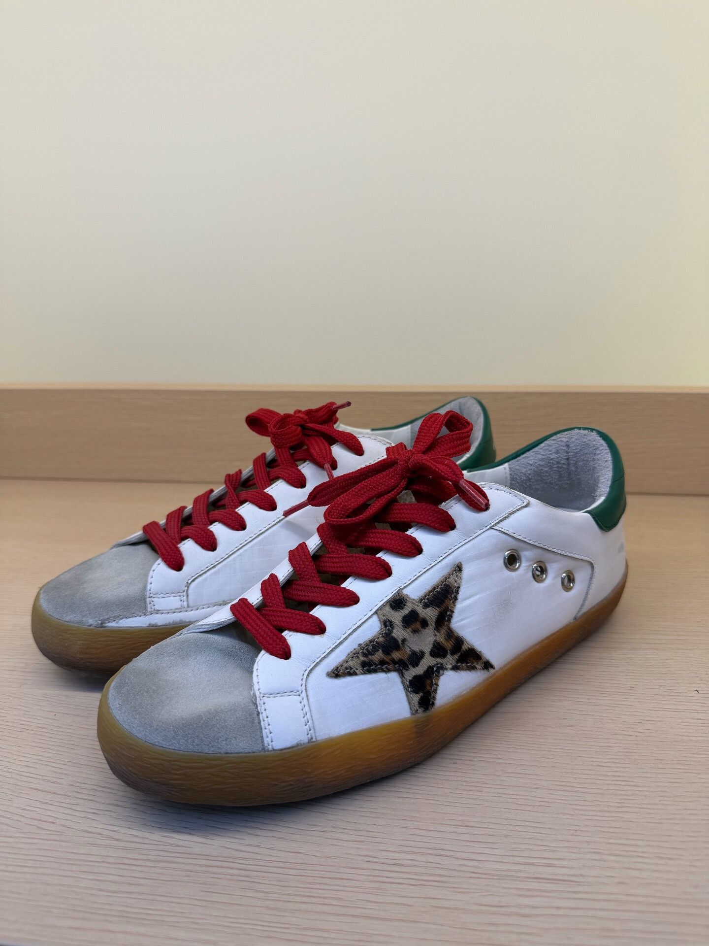 Golden Goose Golden Goose Distressed Leopard Star Sneakers Size US 7 / EU 40 - 1 Thumbnail