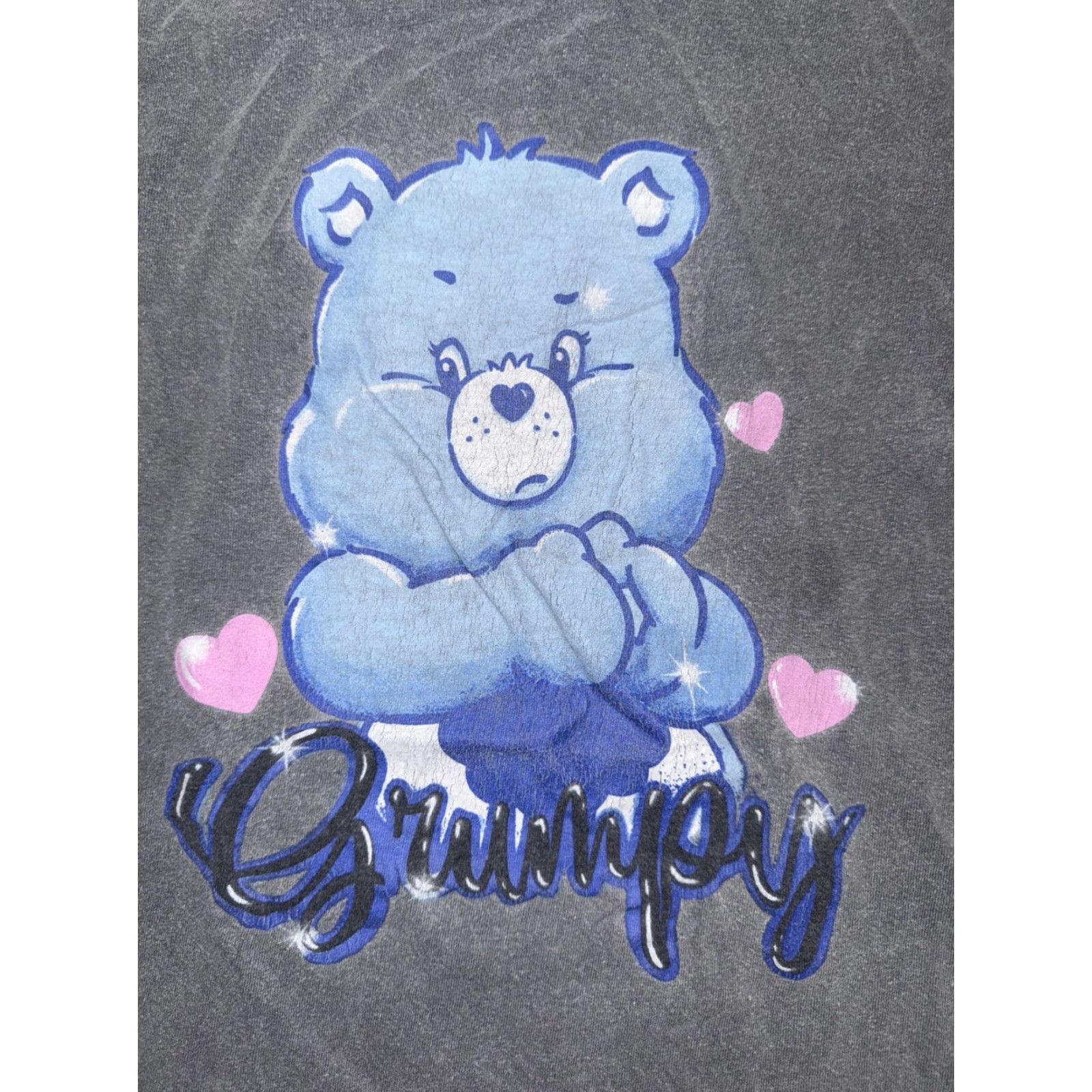 Vintage VINTAGE Care Bears T-Shirt Gray Small 18x26 80s 90s Y2K Grumpy Bear Graphic Print Mens Shirts Size US S / EU 44-46 / 1 - 2 Thumbnail