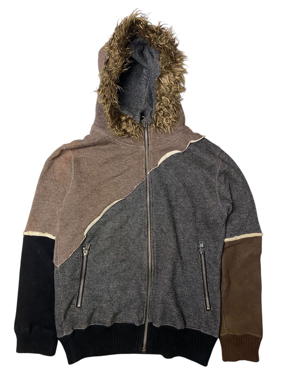 Le Grande Bleu (L.G.B.) 2000's Kittle 3 Tone Fur Hoodie Size US M / EU 48-50 / 2 - 1 Thumbnail
